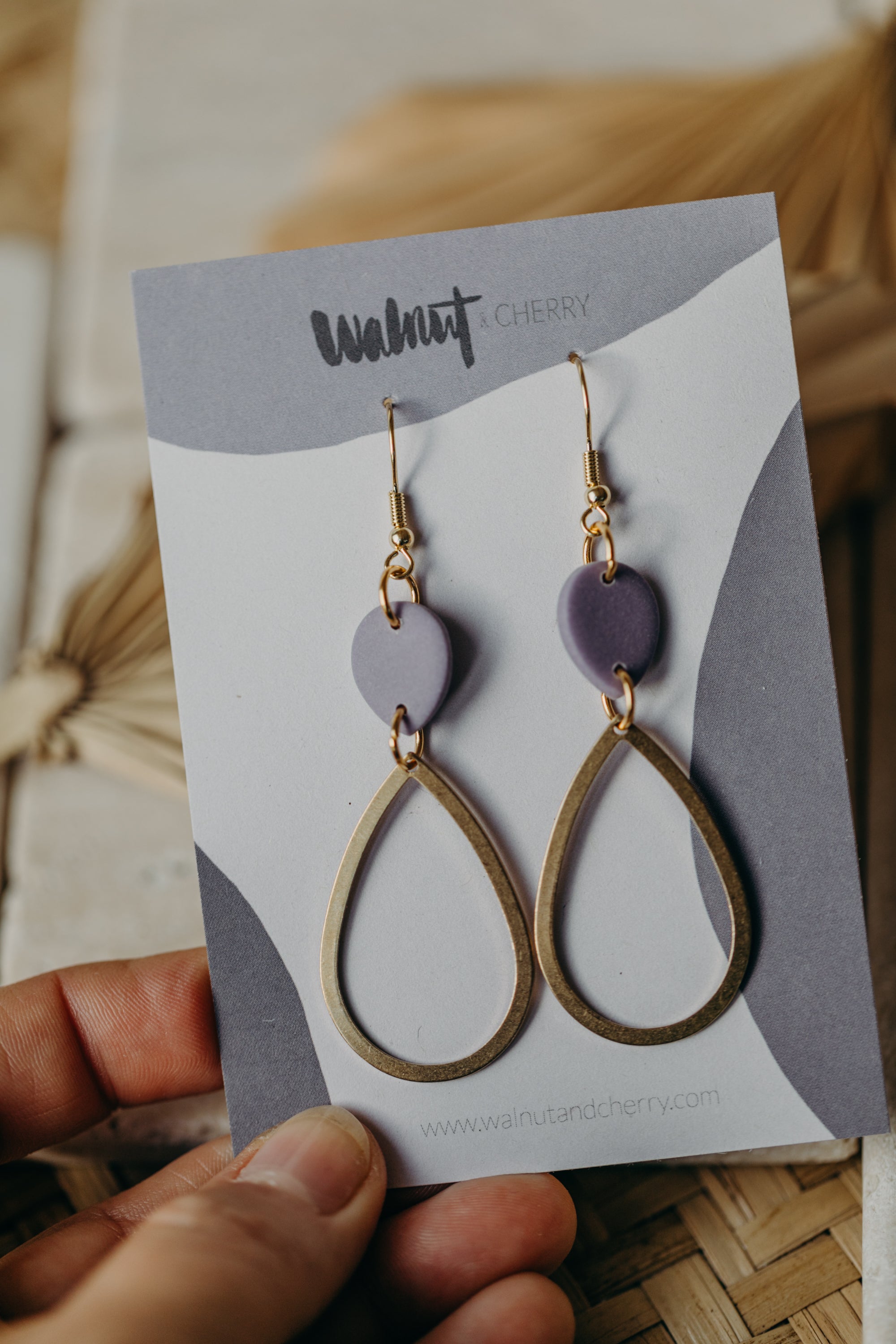 Polymer Clay Earring in Eucalyptus Green