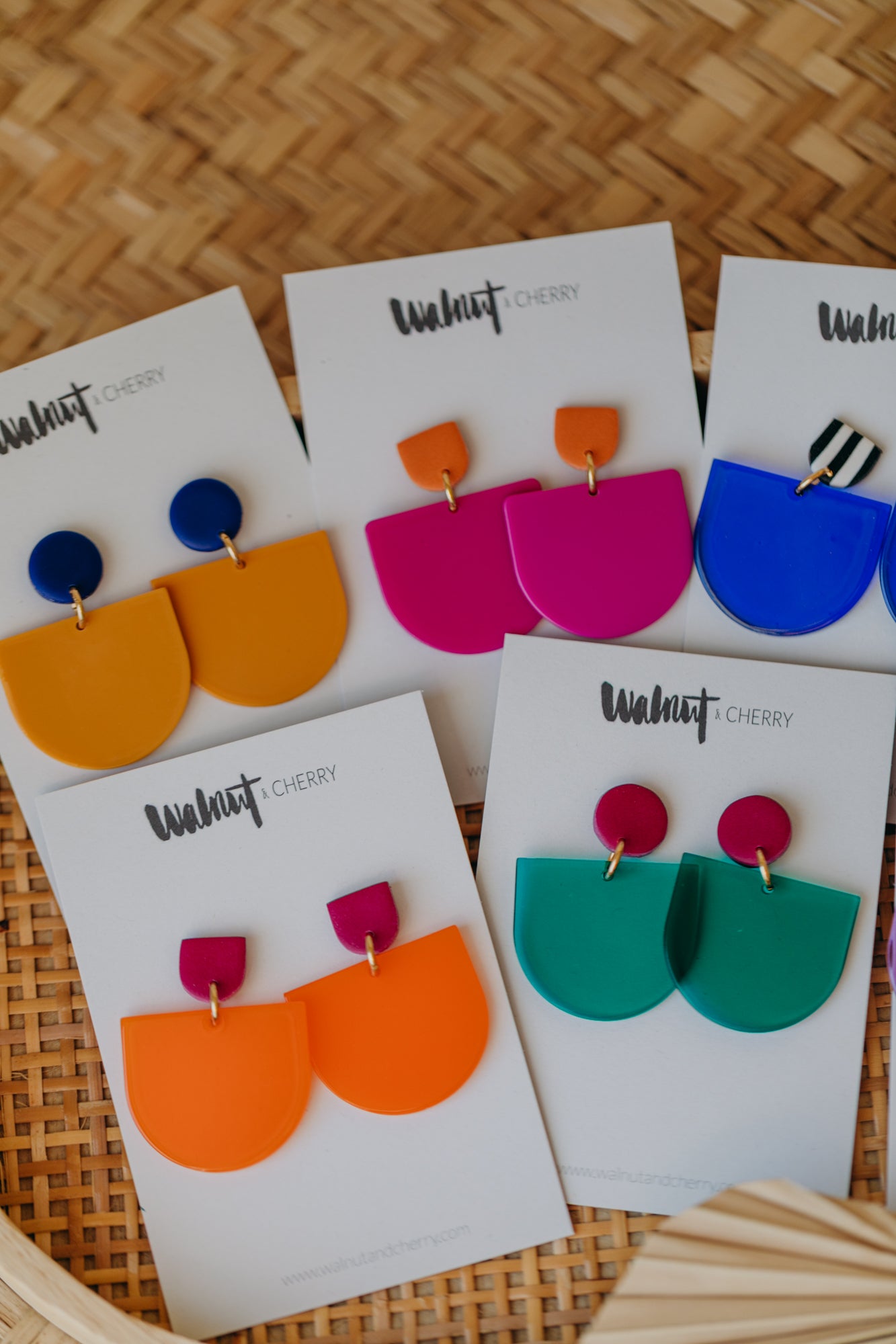 MELA - Statement Earrings in Orange & Pink