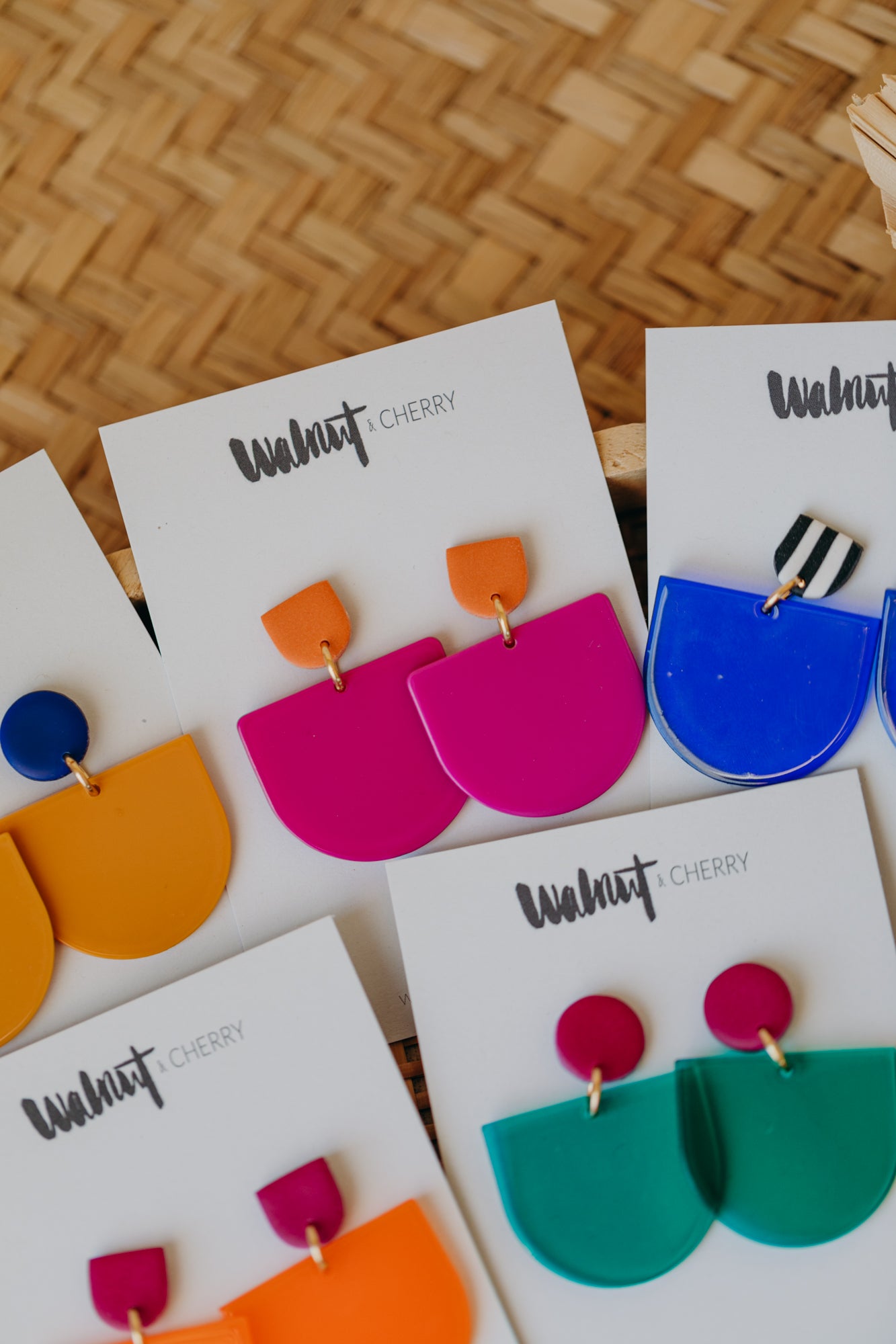 MELA - Statement Earrings in Orange & Pink