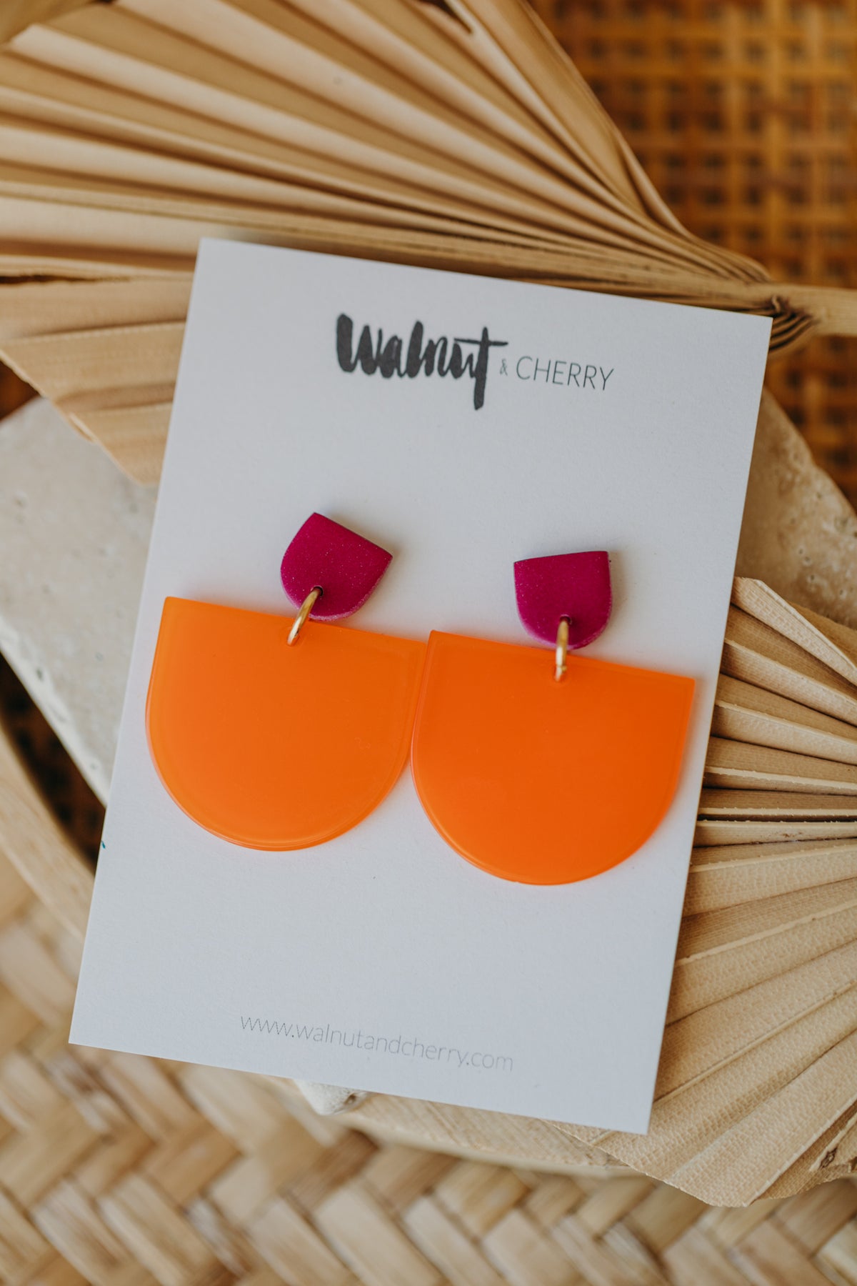 MELA – Statement-Ohrringe in Fuchsia & Orange