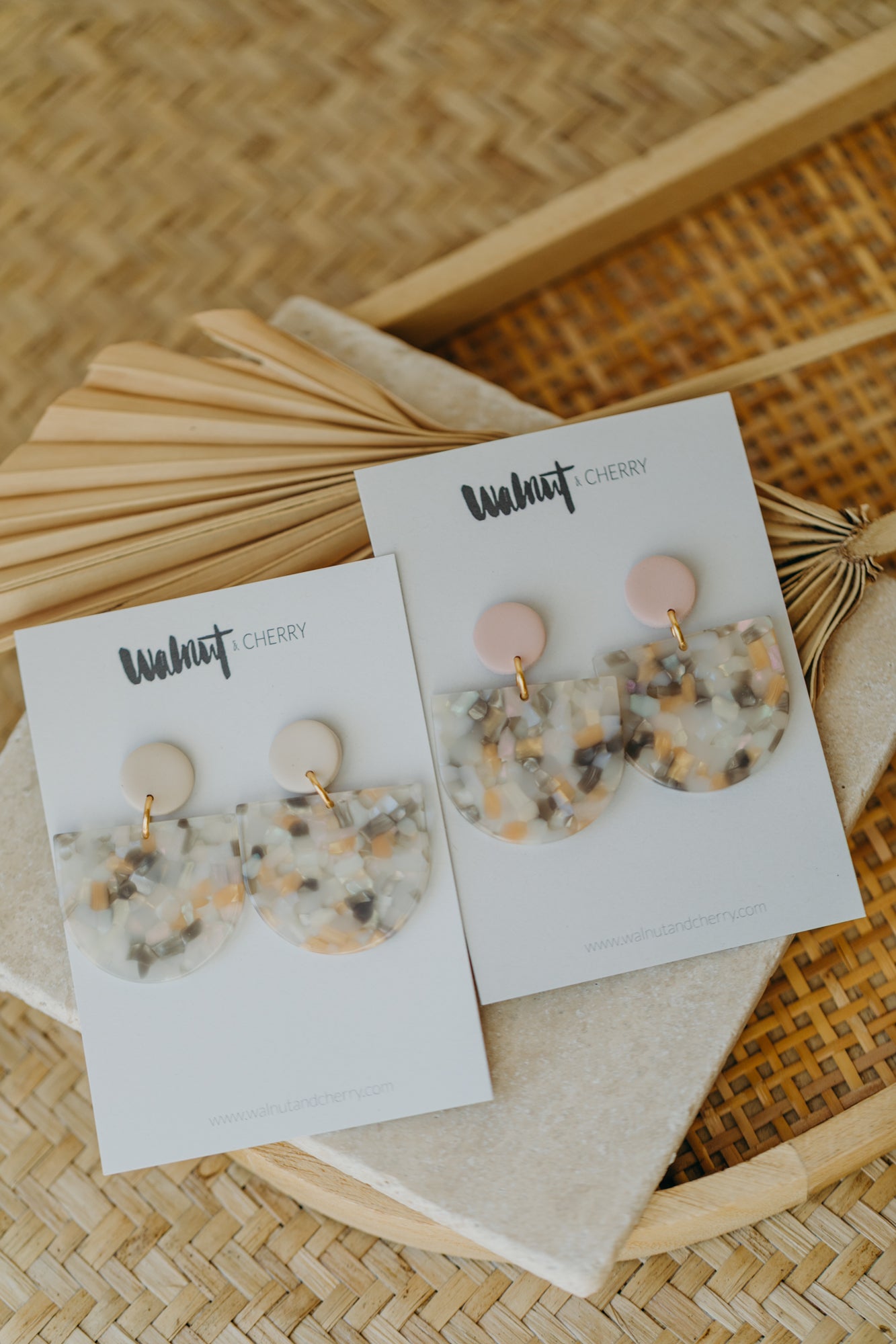 MELA - Statement Earrings in Pebble, Beige, Grey & Vanilla