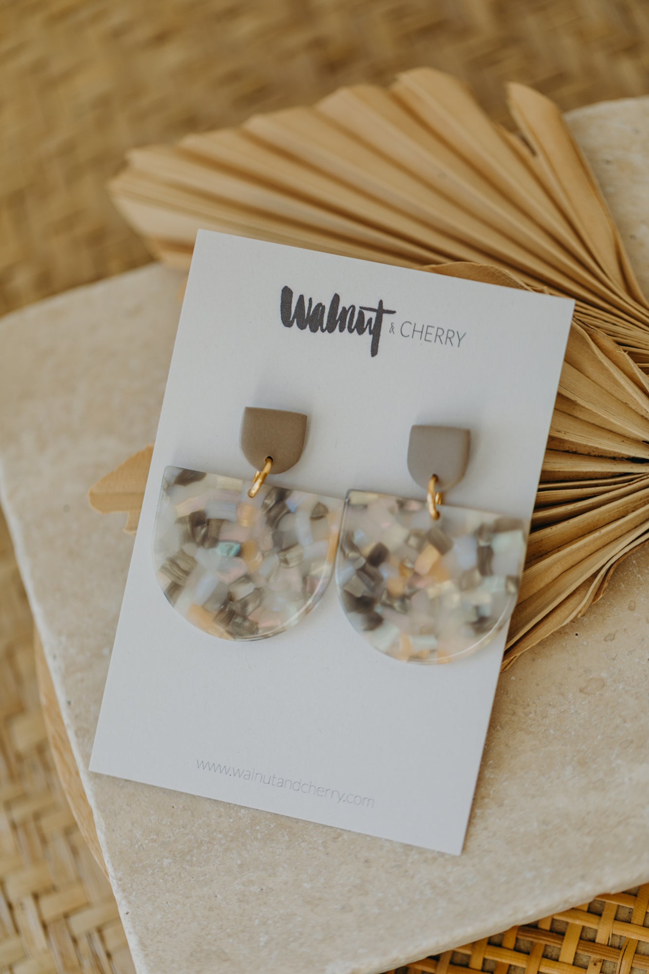 MELA - Statement Earrings in Pebble, Beige, Grey & Vanilla