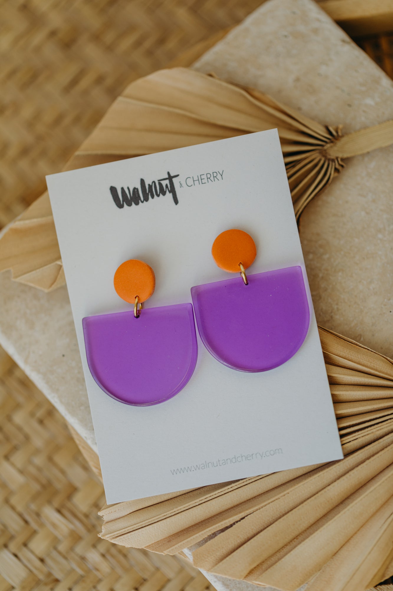 MELA – Statement-Ohrringe in Orange & Lila