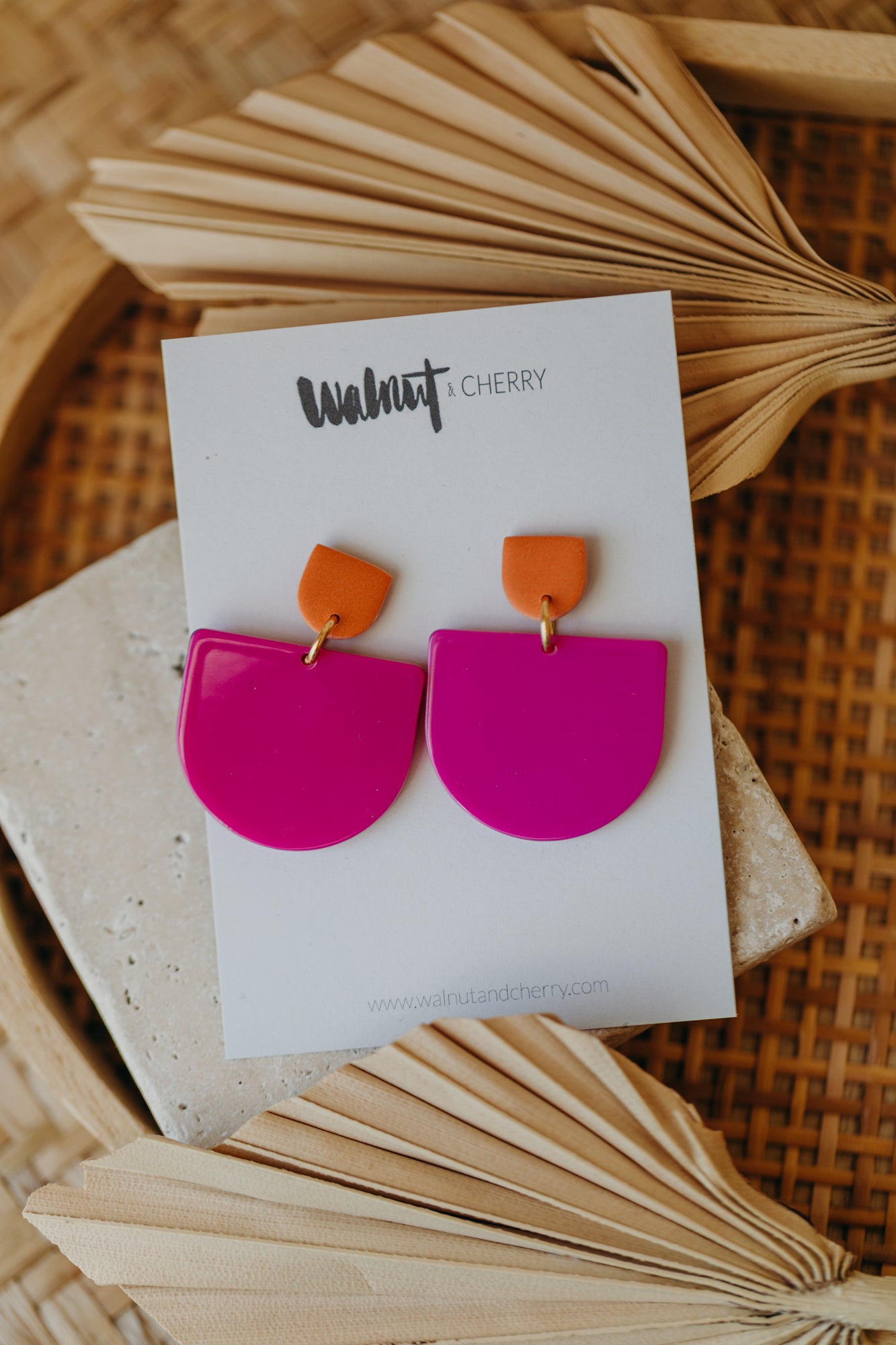 MELA – Statement-Ohrringe in Orange & pink