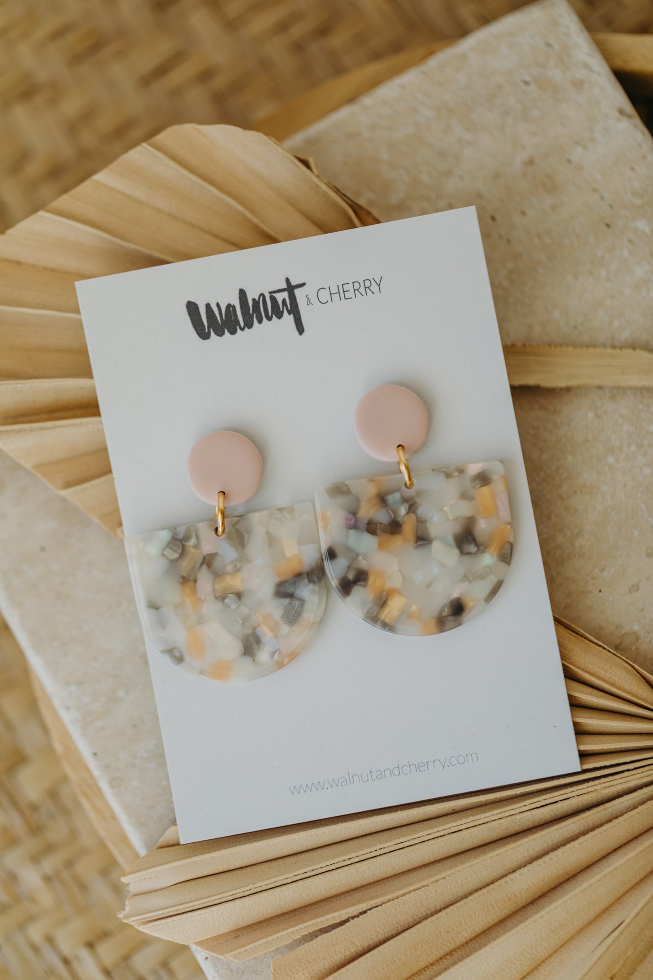MELA – Statement Earrings in Pink, Beige, Grey & Vanilla