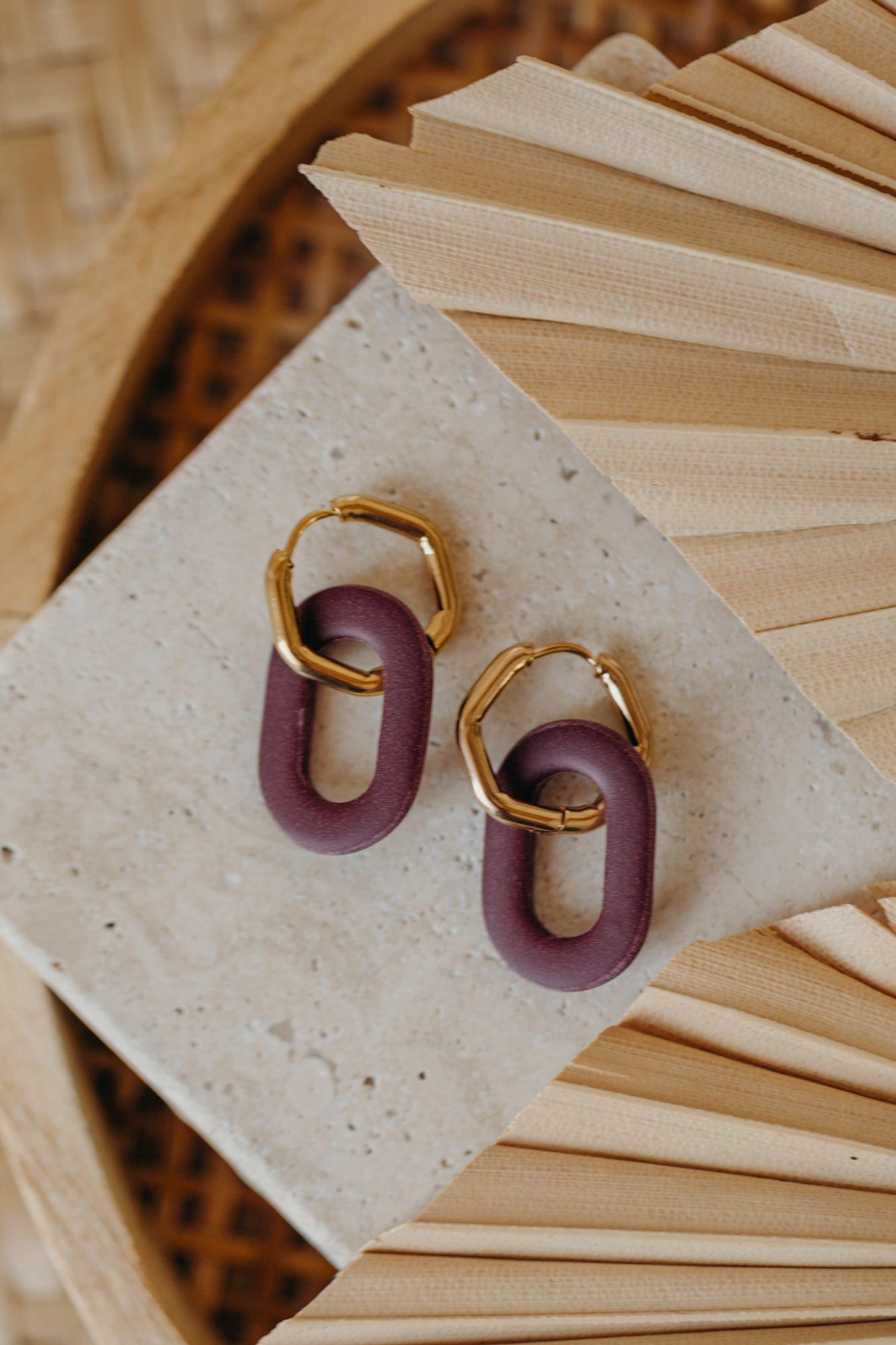 Mix&Match Creolen - Ohrringe oval Merlot