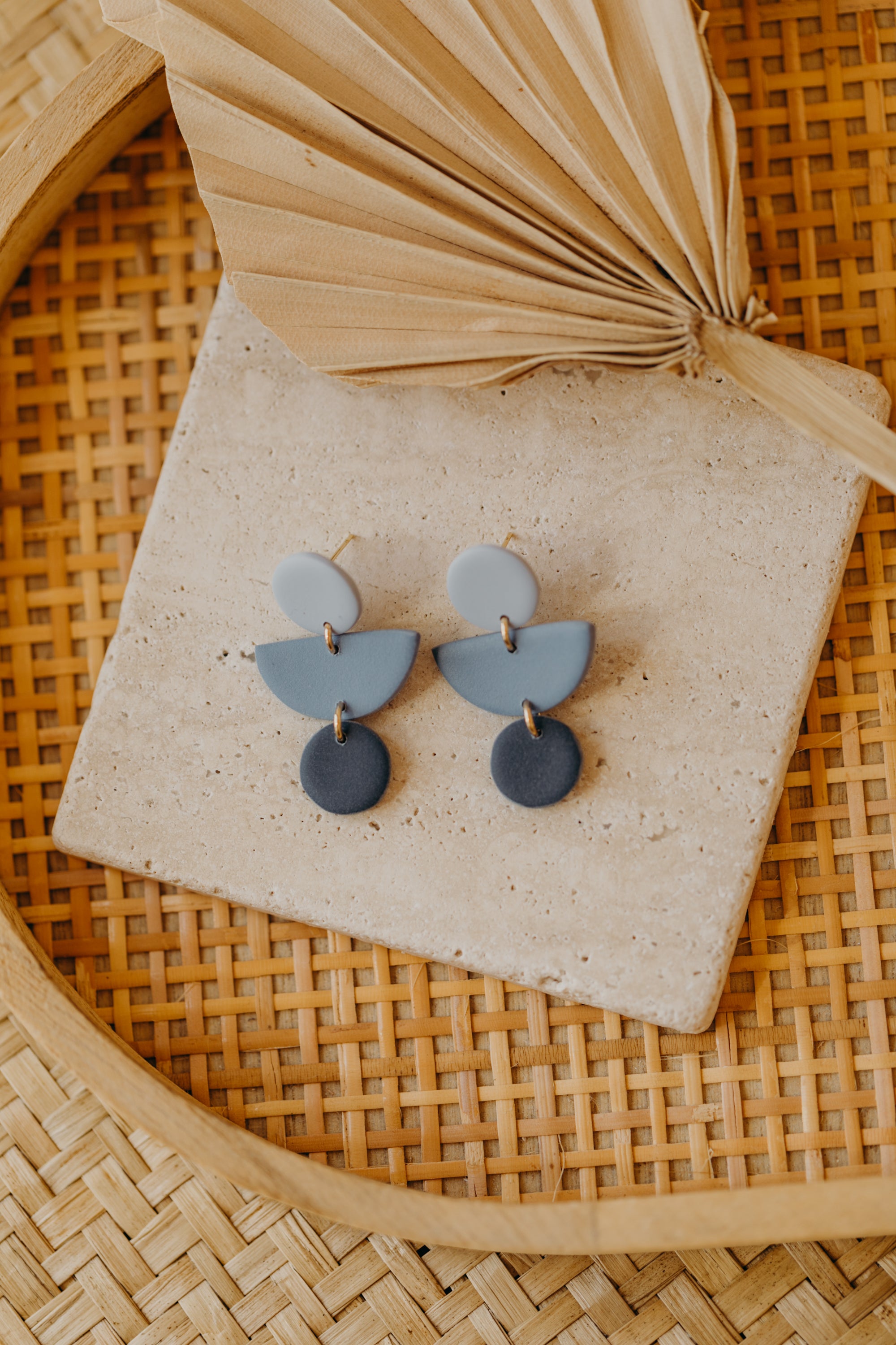 MAILIN - Polymer clay earrings in various shades of blue