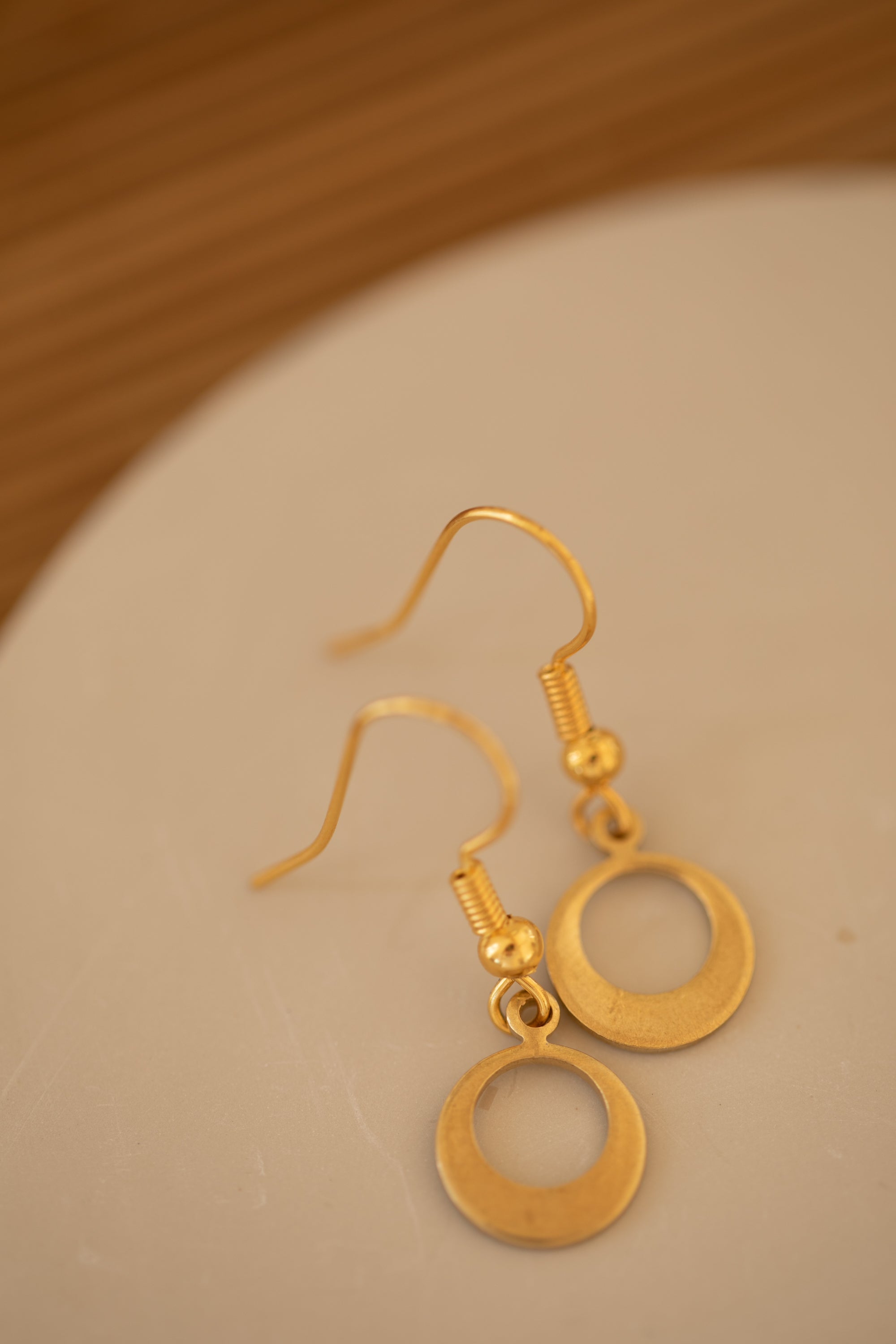 Messing Ohrringe kleiner Kreis