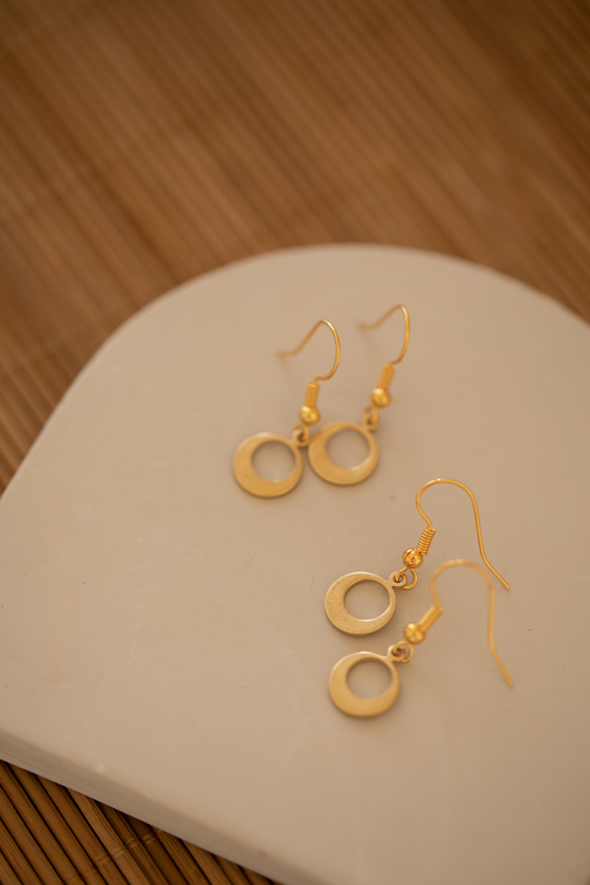 Messing Ohrringe kleiner Kreis