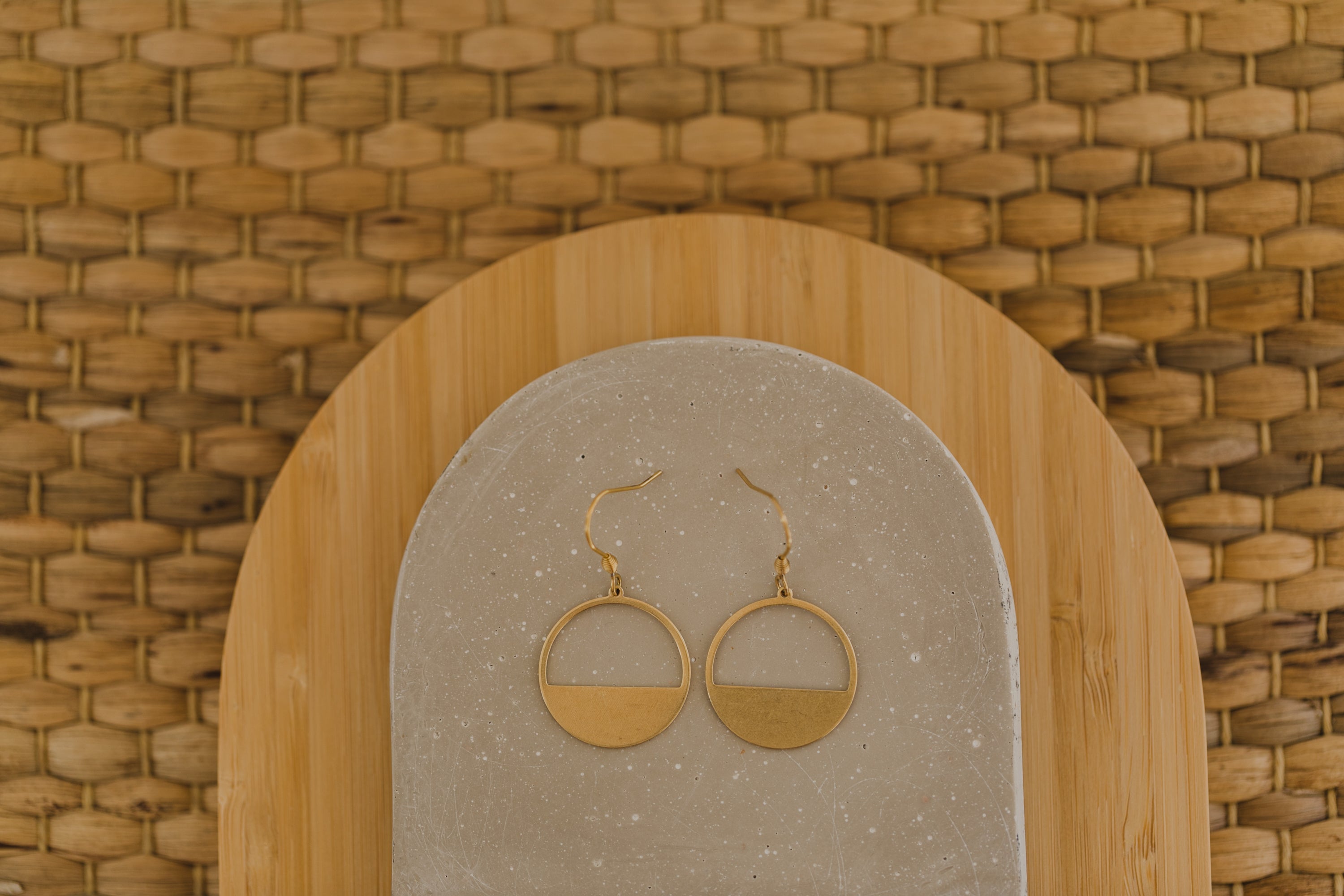 runde geometrische Messing Ohrringe