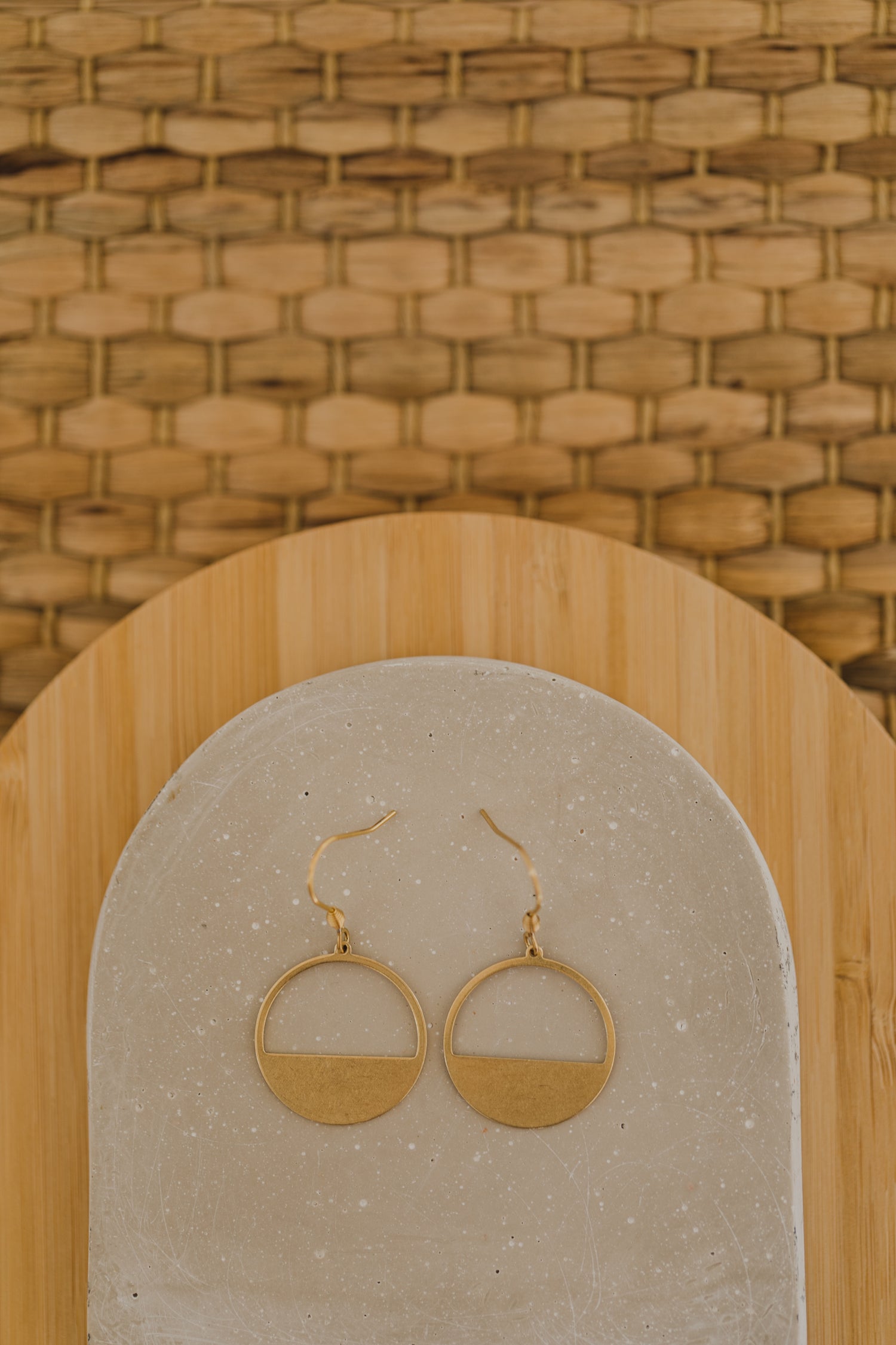 runde geometrische Messing Ohrringe