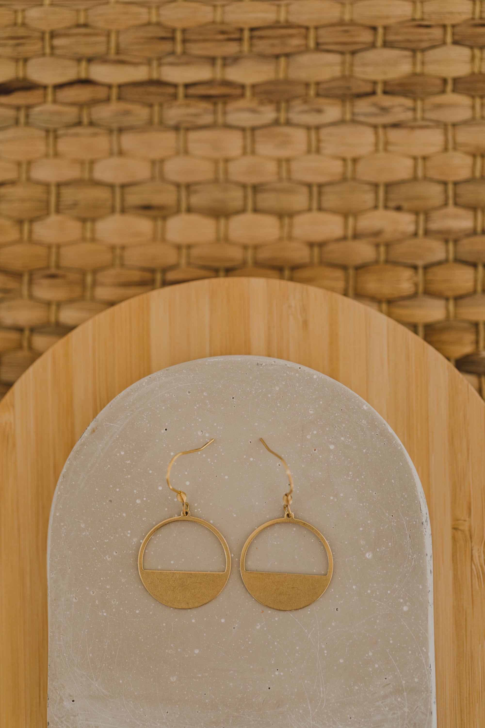 runde geometrische Messing Ohrringe