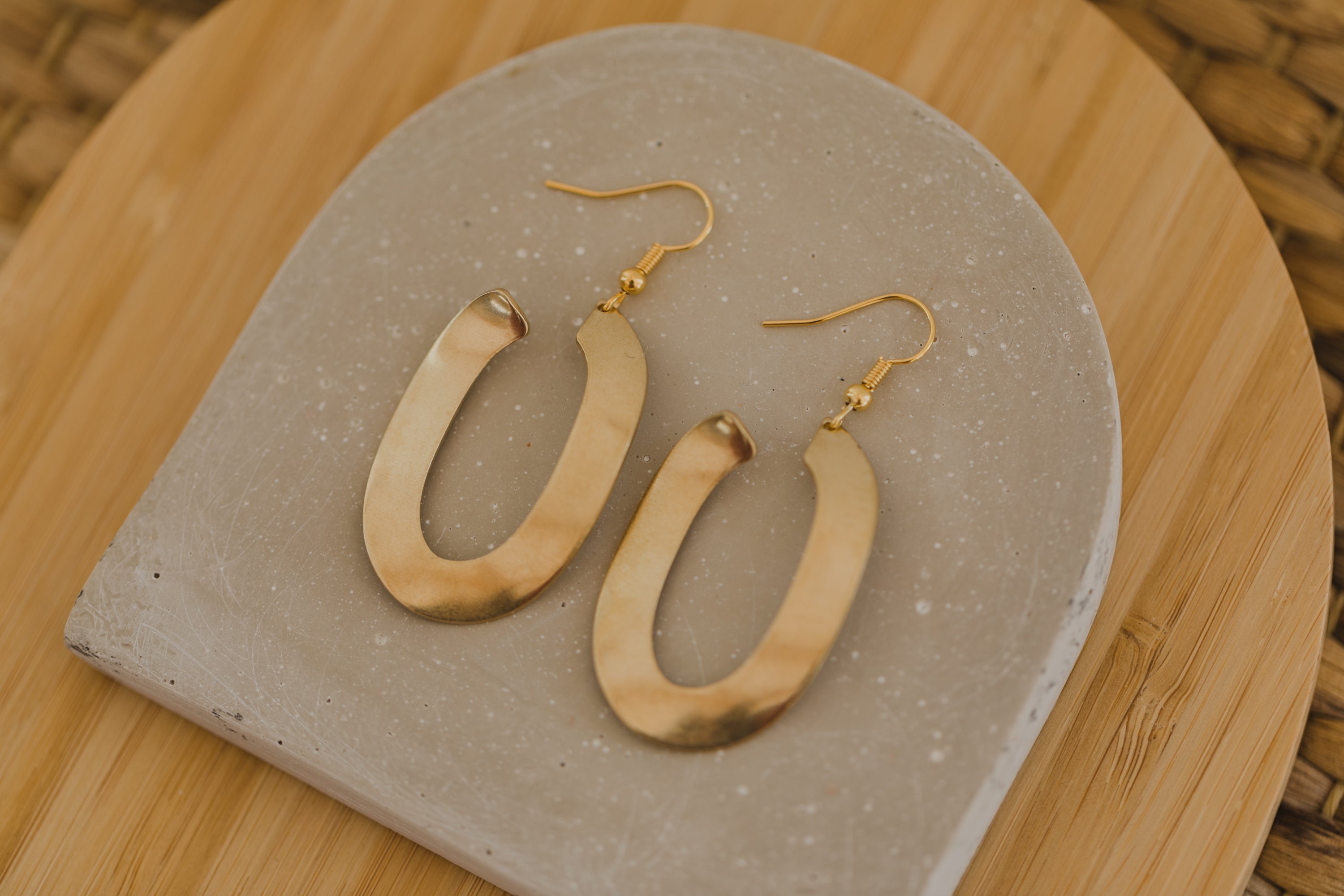 Messing Ohrringe Kreis gebogen
