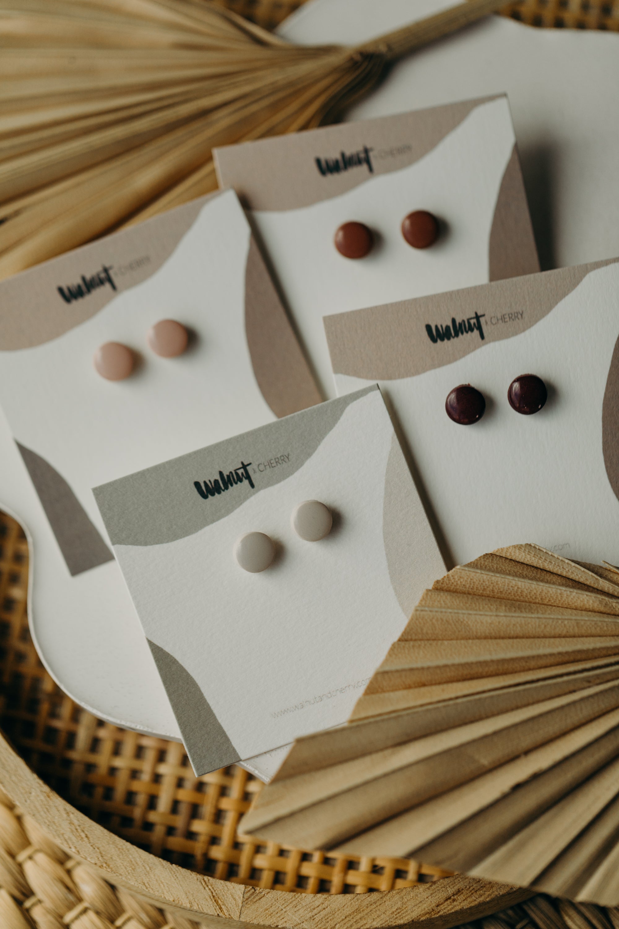 MICI - small round shiny polymer clay earrings