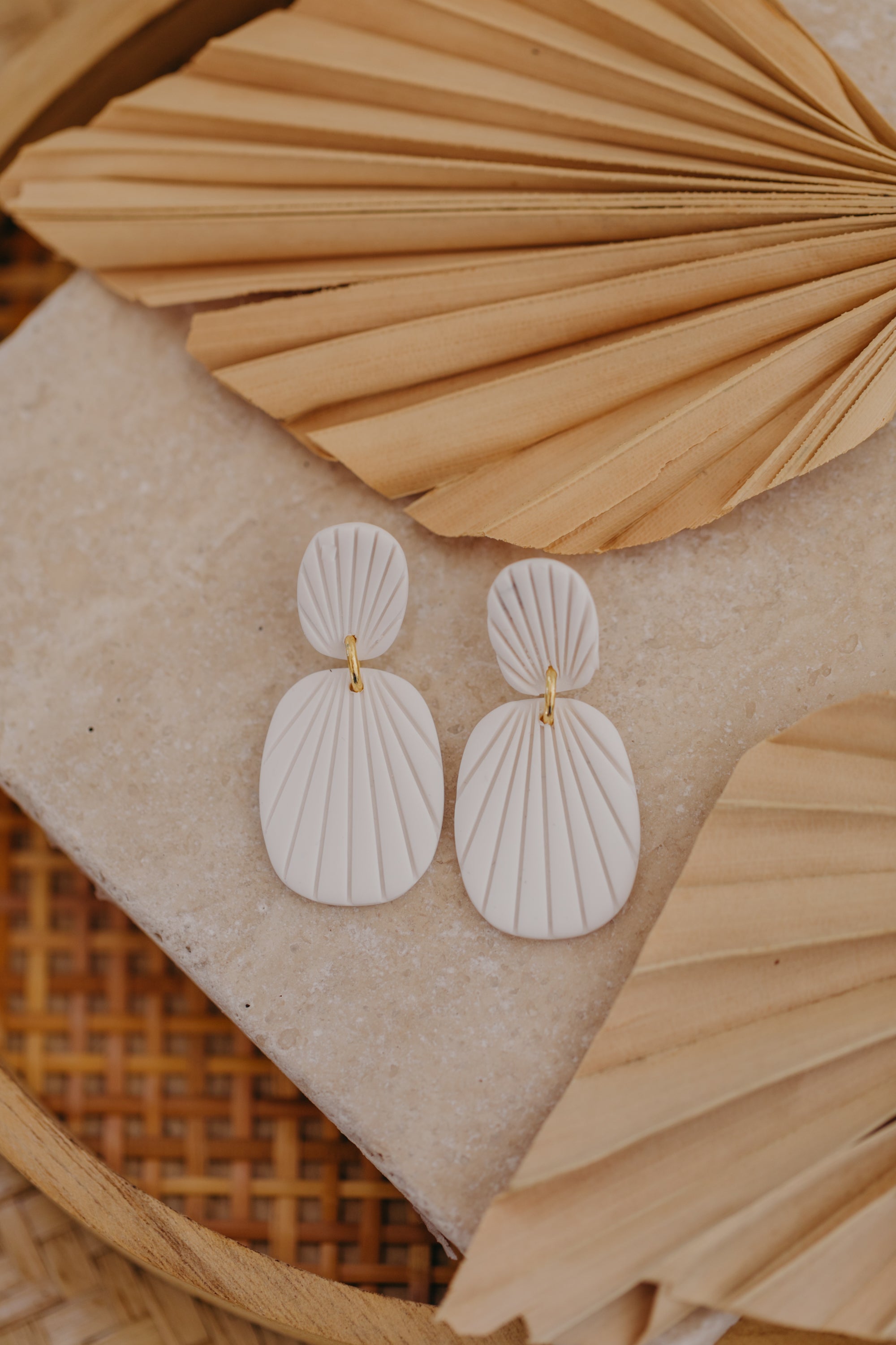 Polymer Clay Earring in Eucalyptus Green