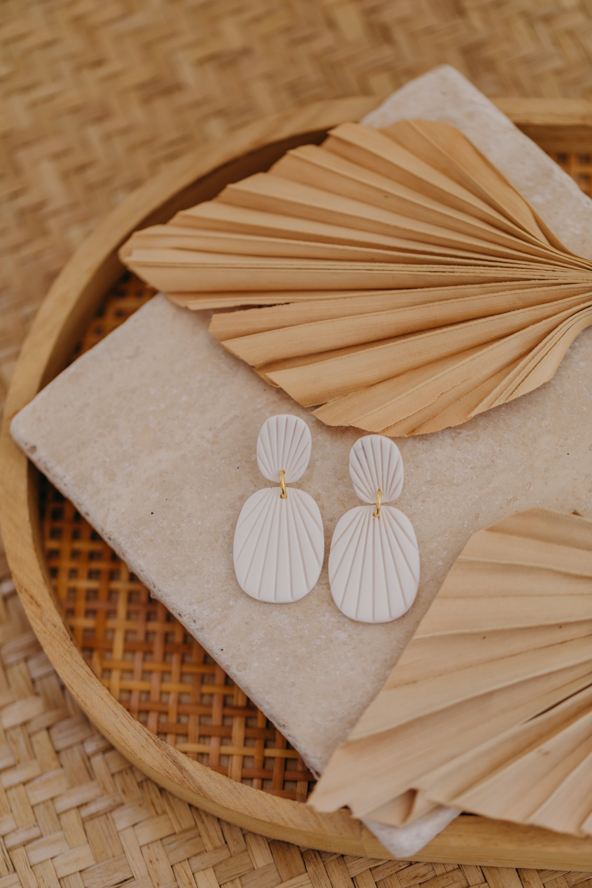 Polymer Clay Earring in Eucalyptus Green