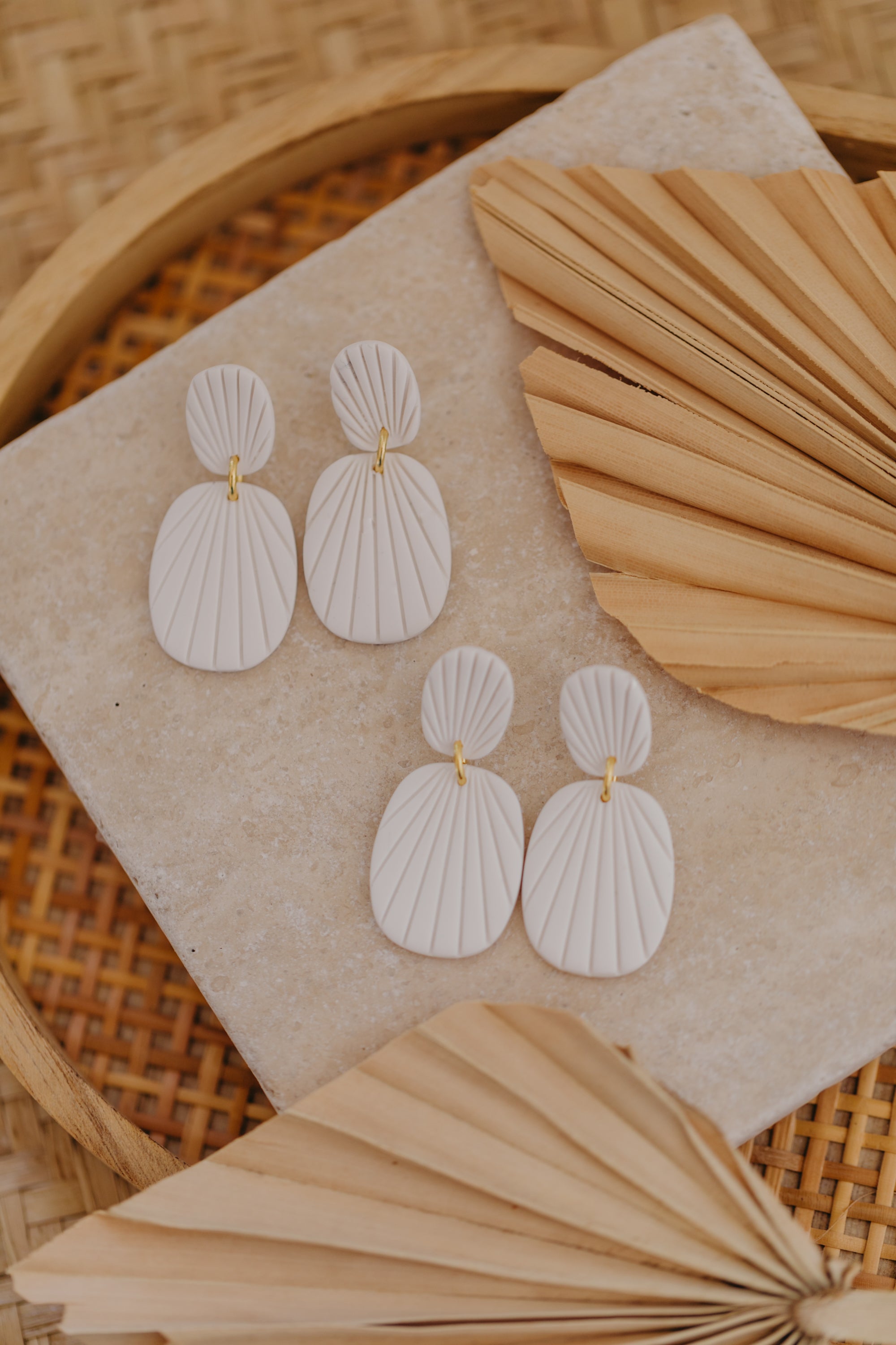 Polymer Clay Earring in Eucalyptus Green