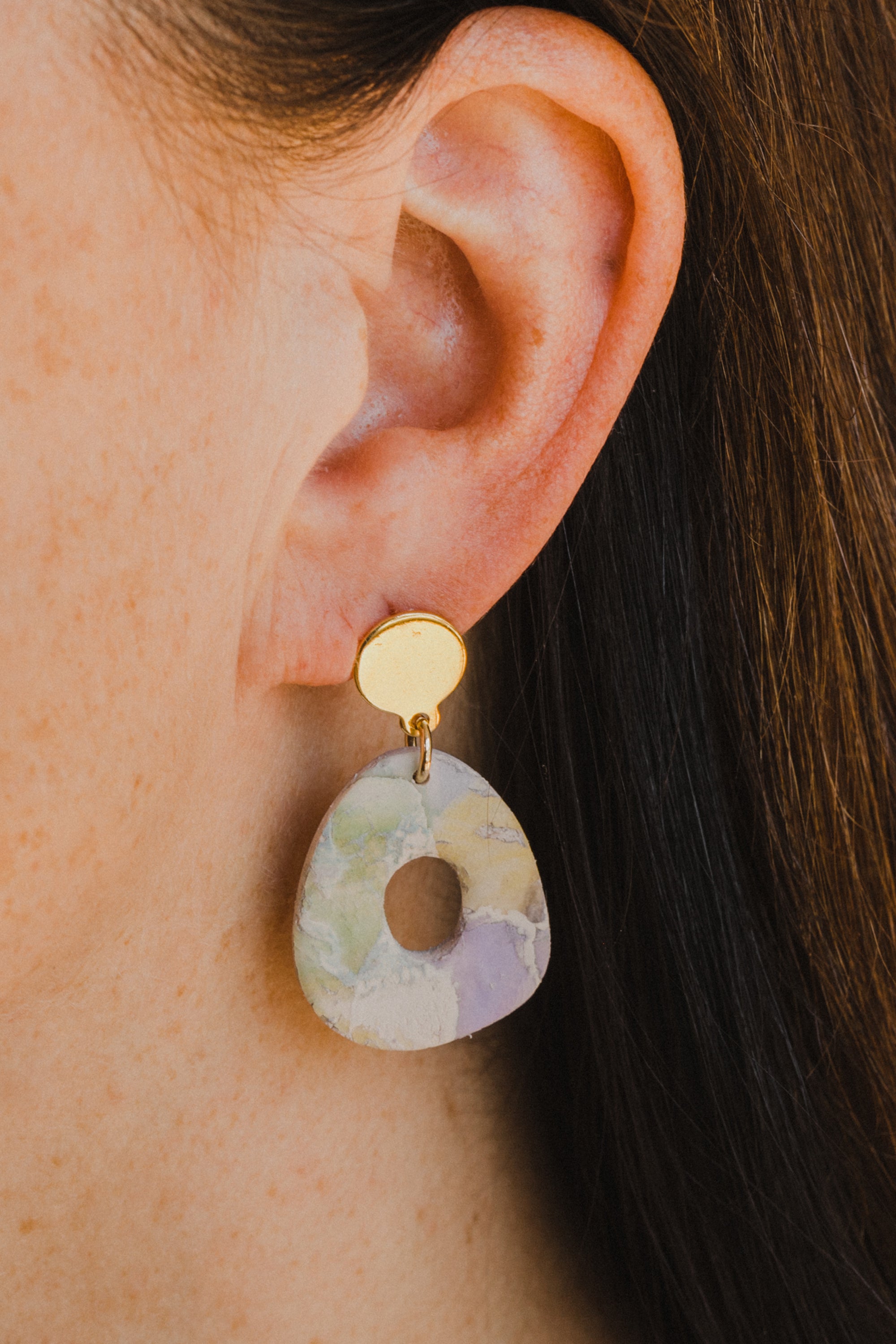 handbemalte Ohrringe aus Polymer Ton