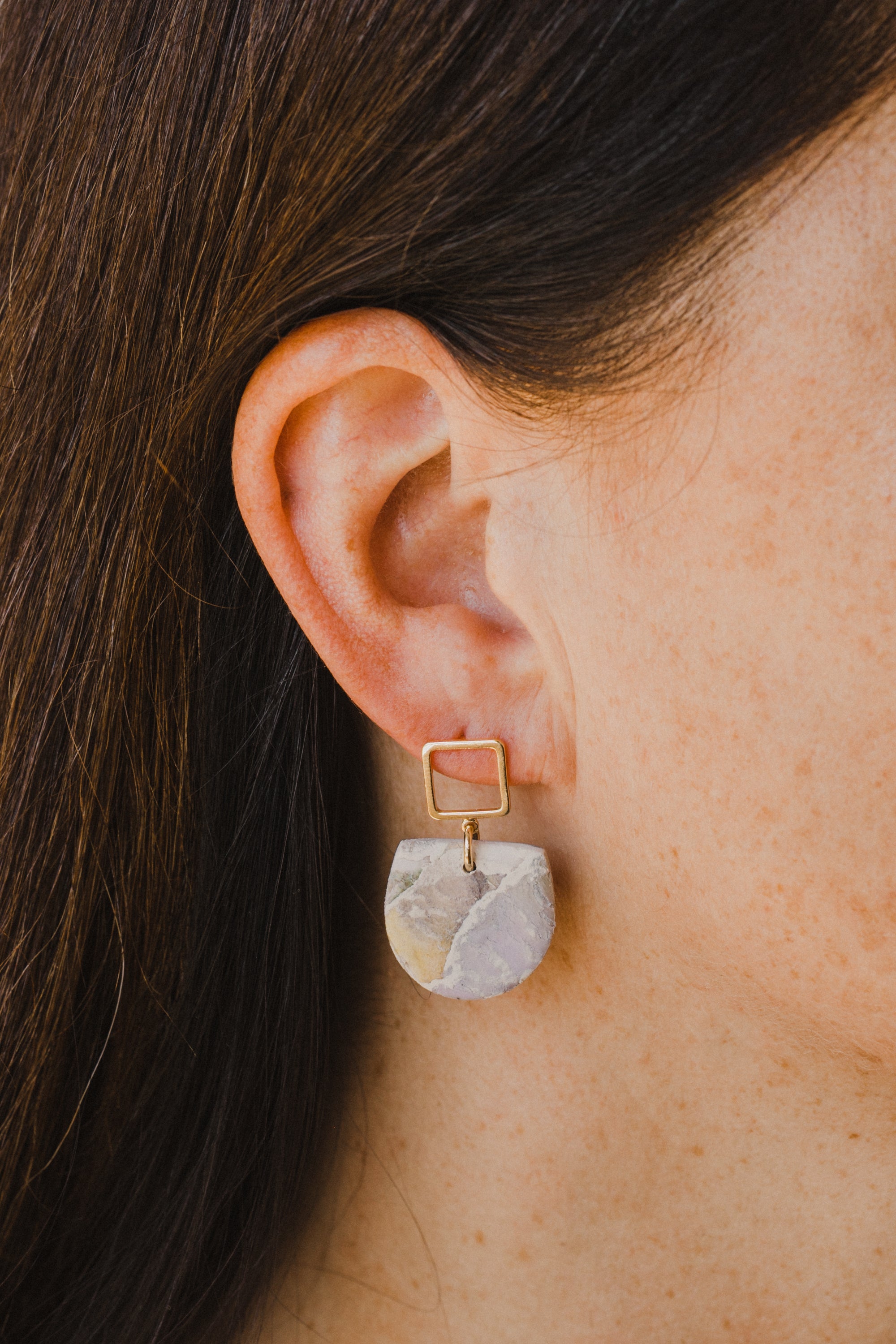 handbemalte Ohrringe aus Polymer Ton