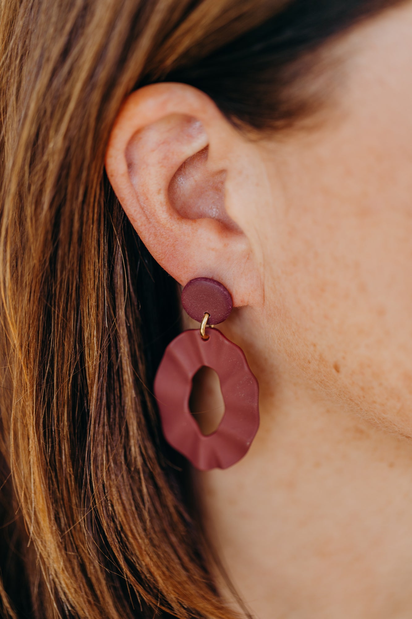 Polymer Clay Earring in Eucalyptus Green