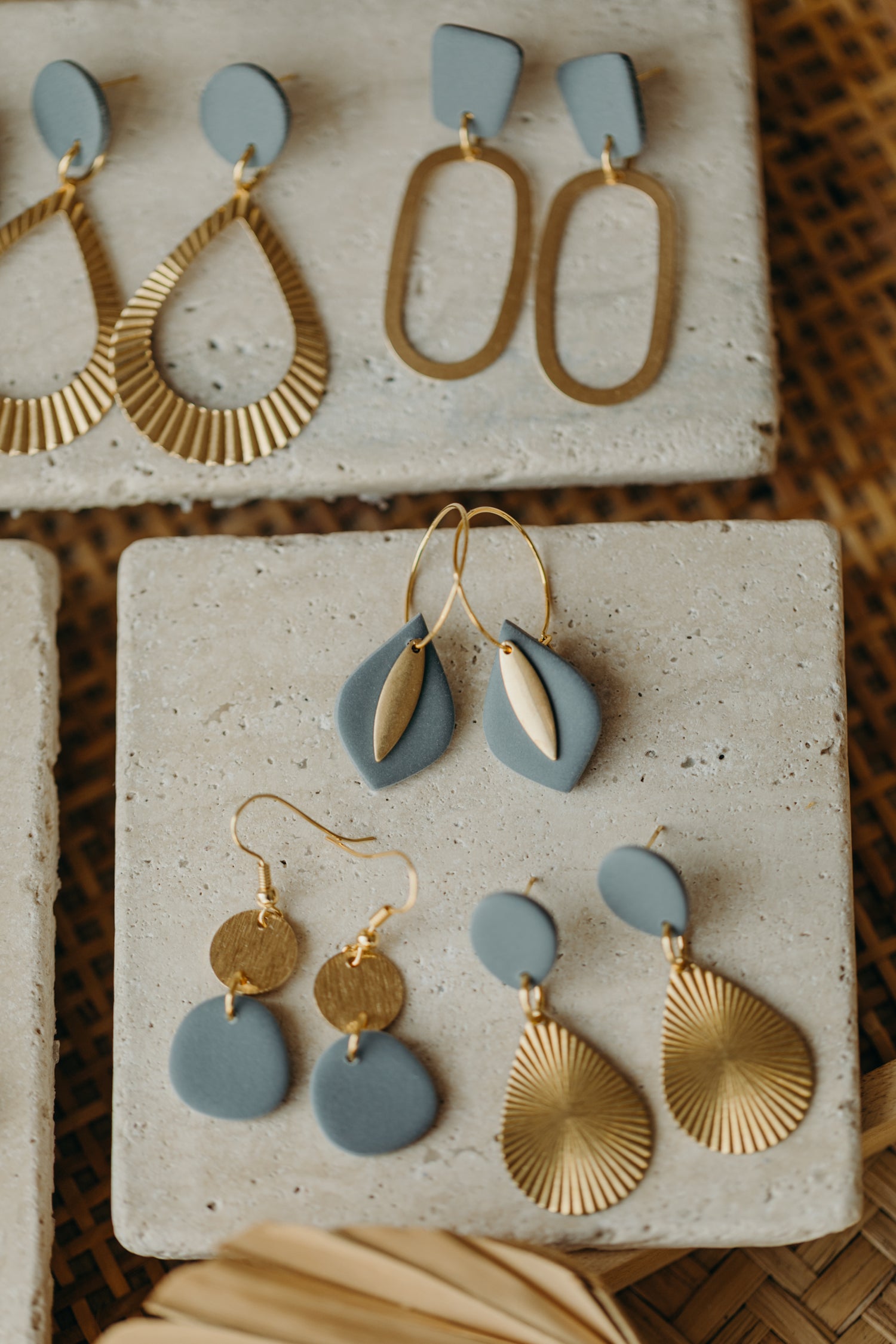 SEDA - Polymer Clay Earring in Eucalyptus Green