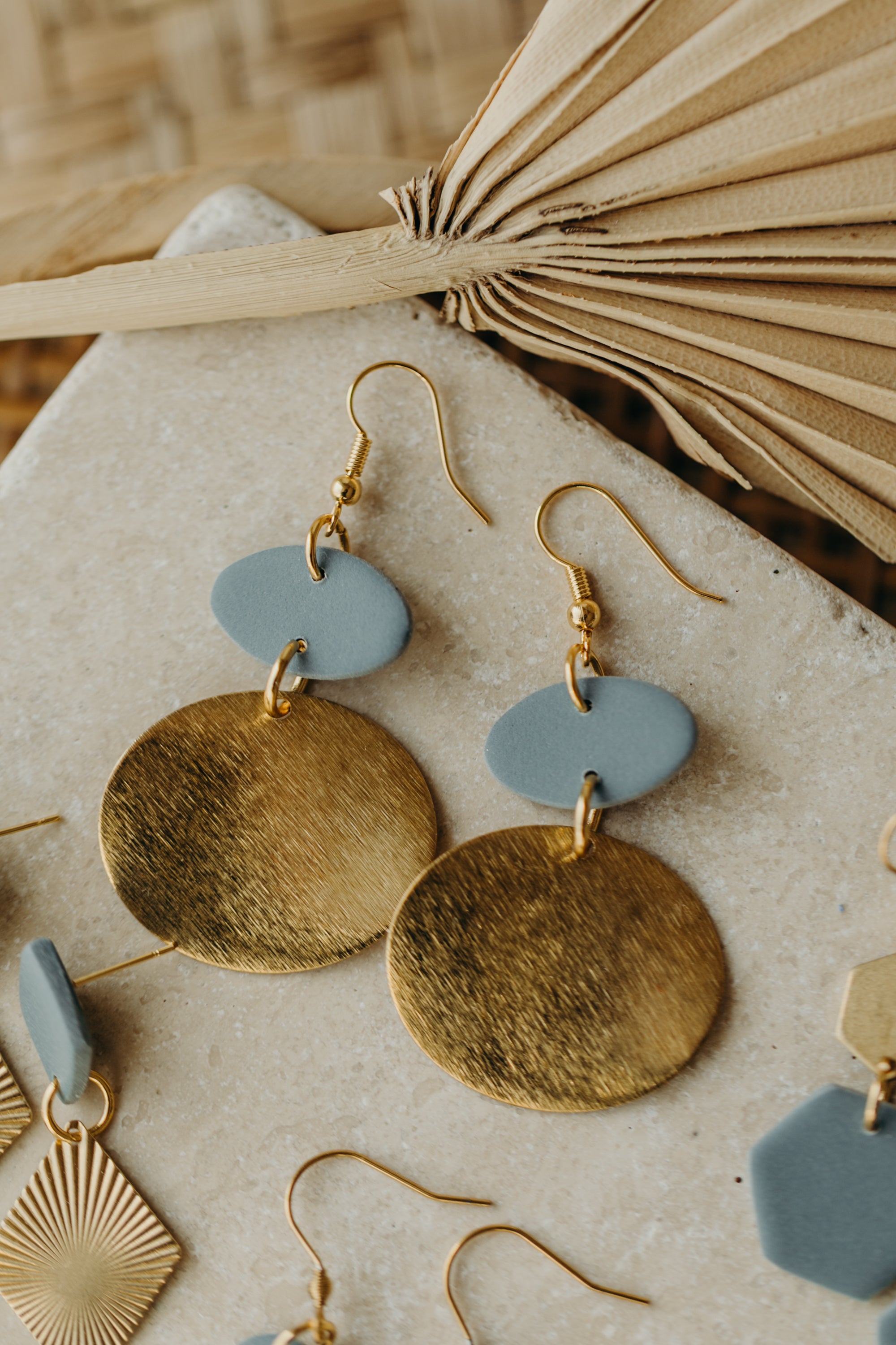 ELODIE - Polymer Clay Earring in Eucalyptus Green