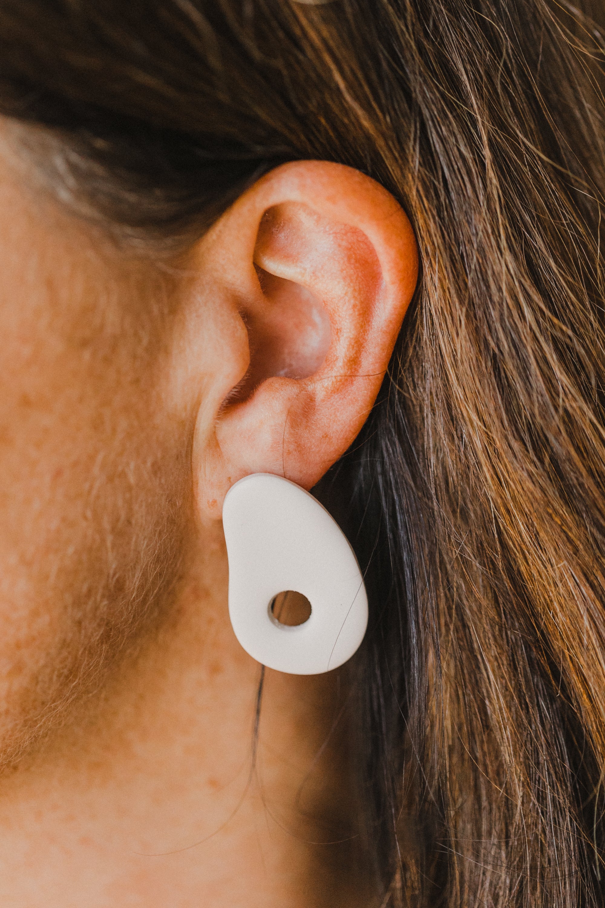 WAVES - organische große Polymer Ton Ohrstecker