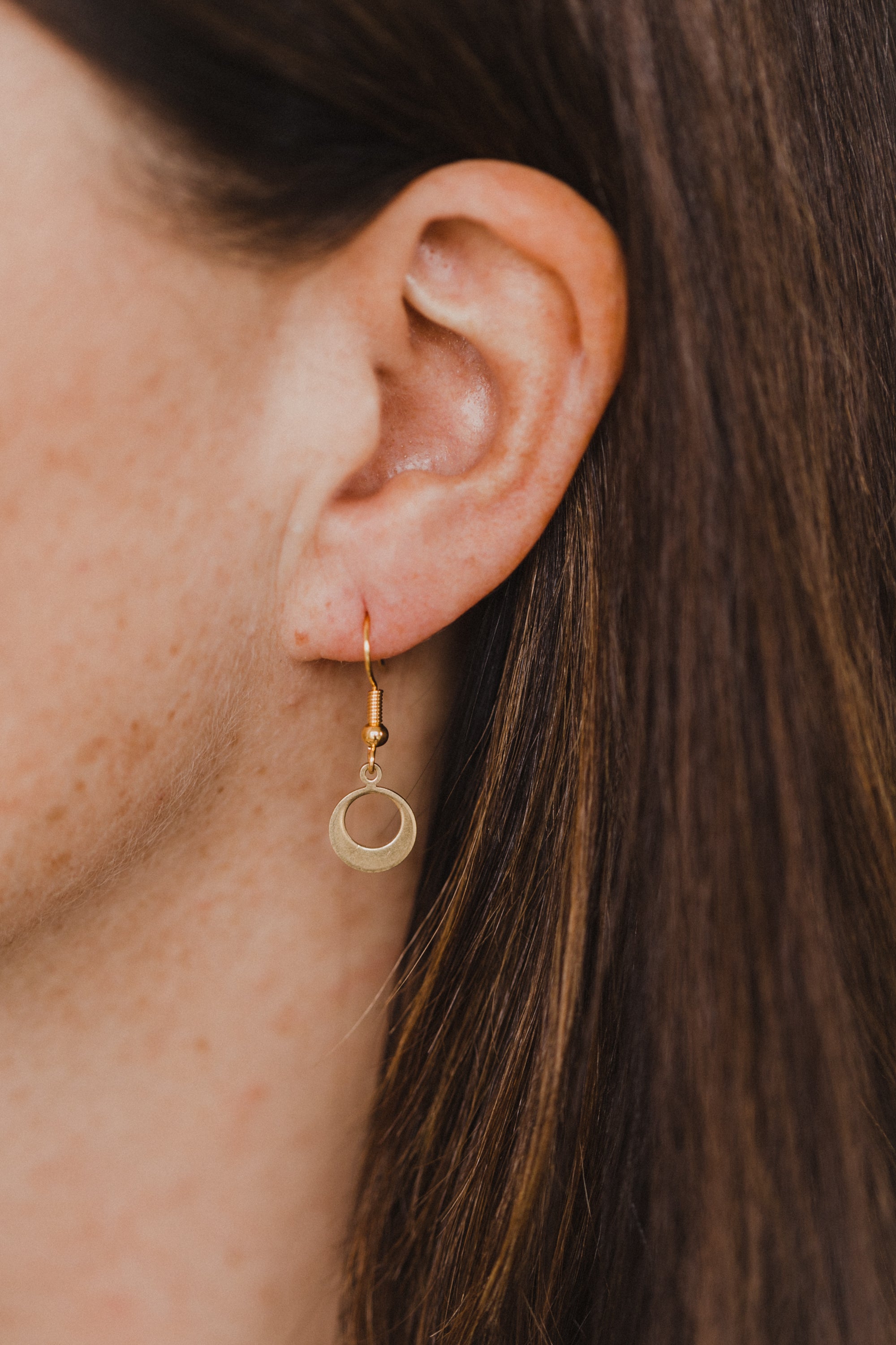 Messing Ohrringe kleiner Kreis