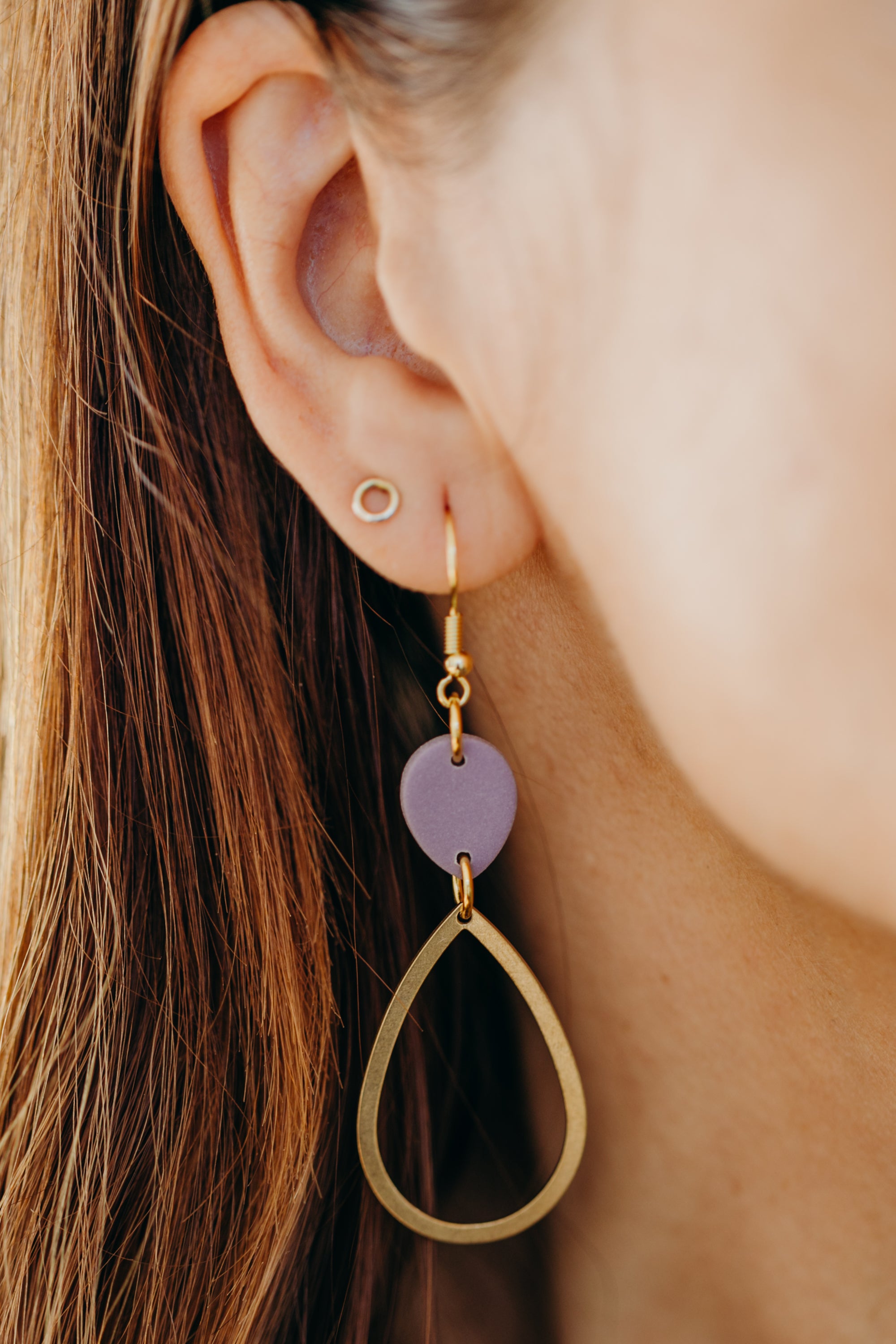 Polymer Clay Earring in Eucalyptus Green