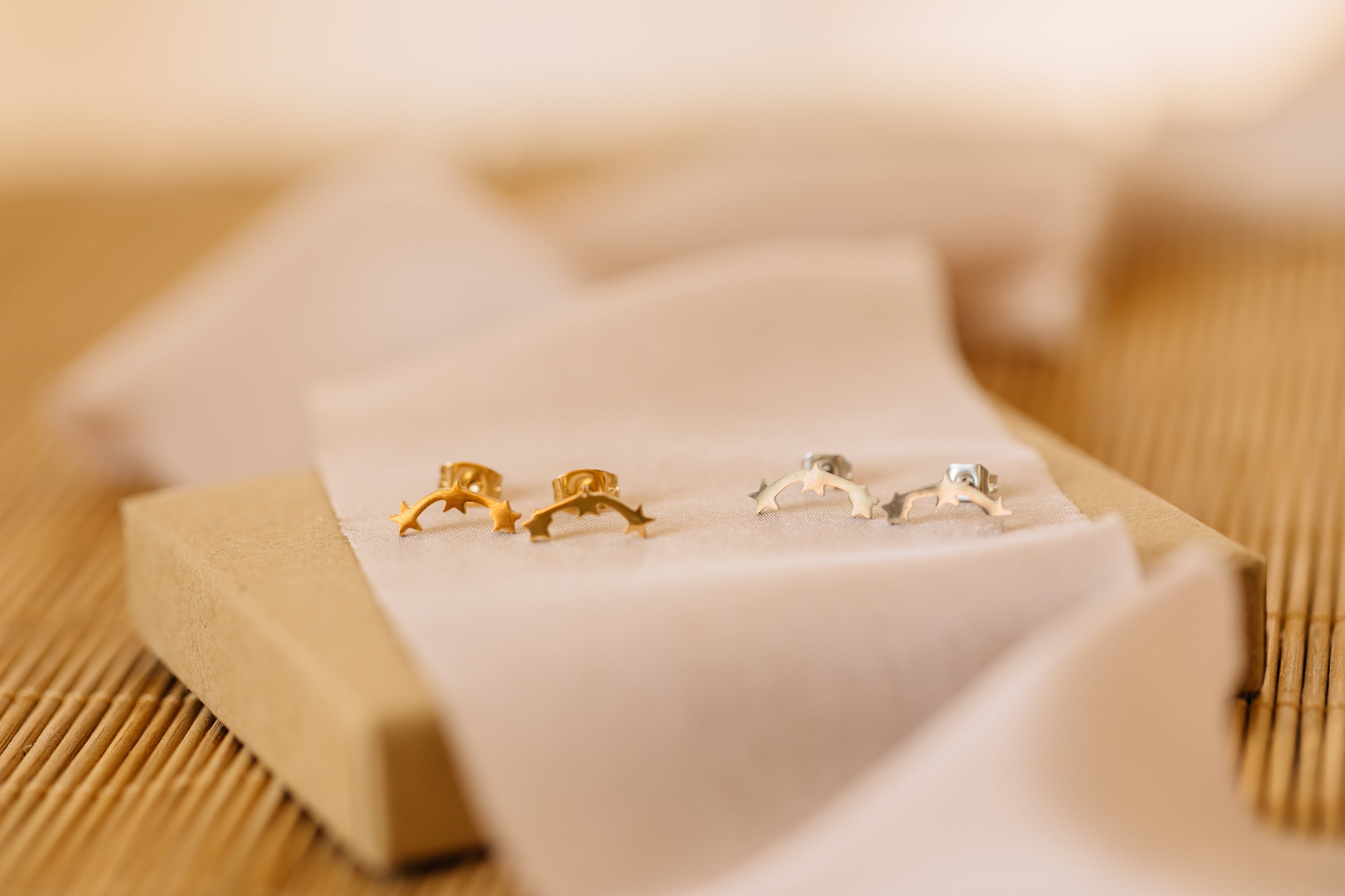 3 Star Stud Earrings