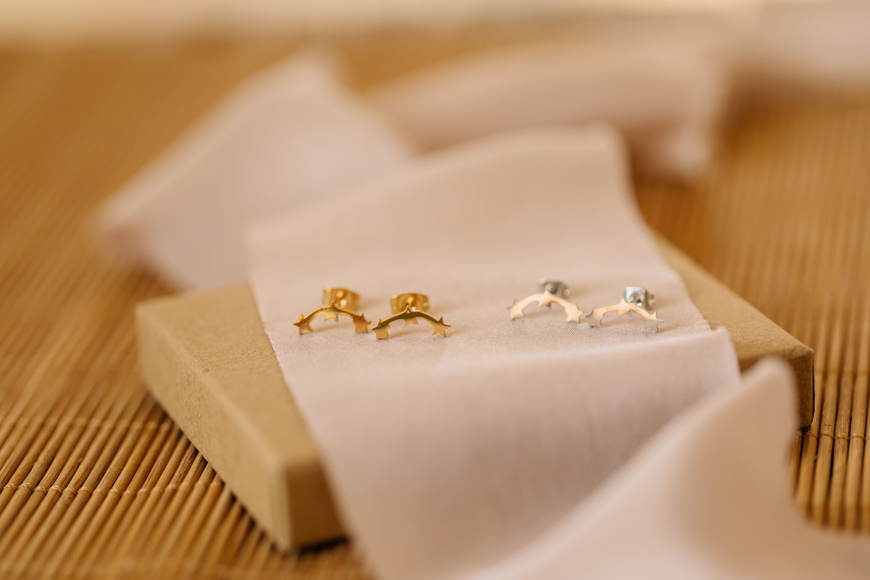 3 Star Stud Earrings