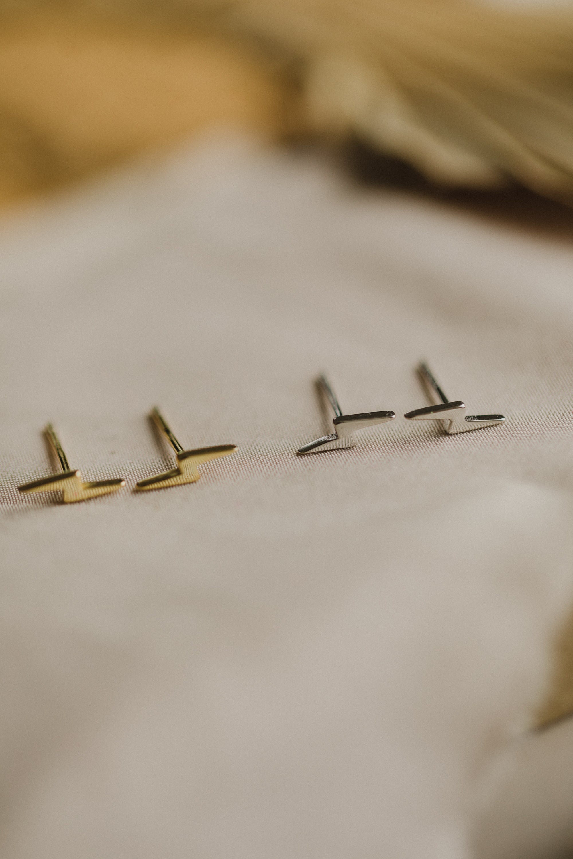 Stud earrings small lightning made of 925 Sterling silver