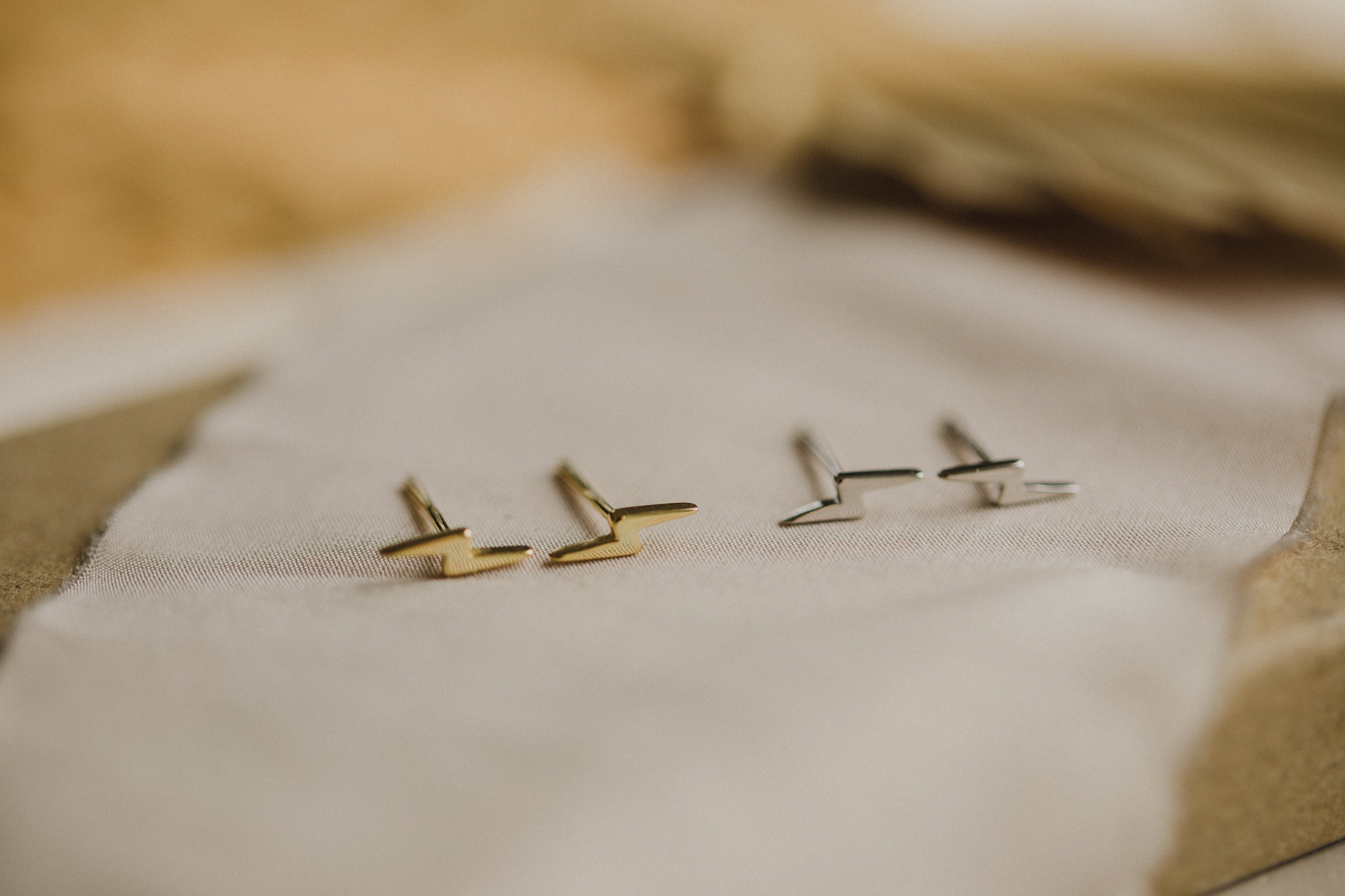 Stud earrings small lightning made of 925 Sterling silver