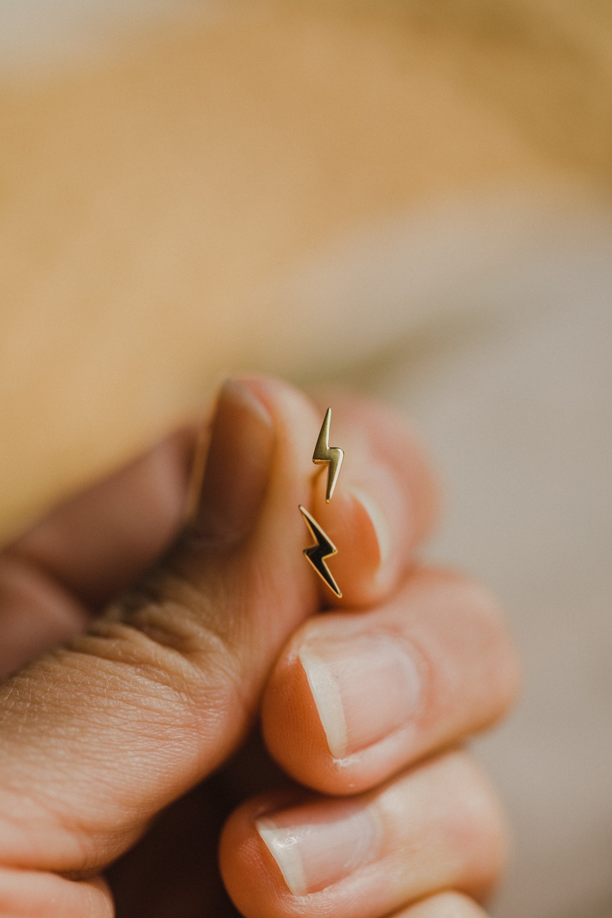 Stud earrings small lightning made of 925 Sterling silver
