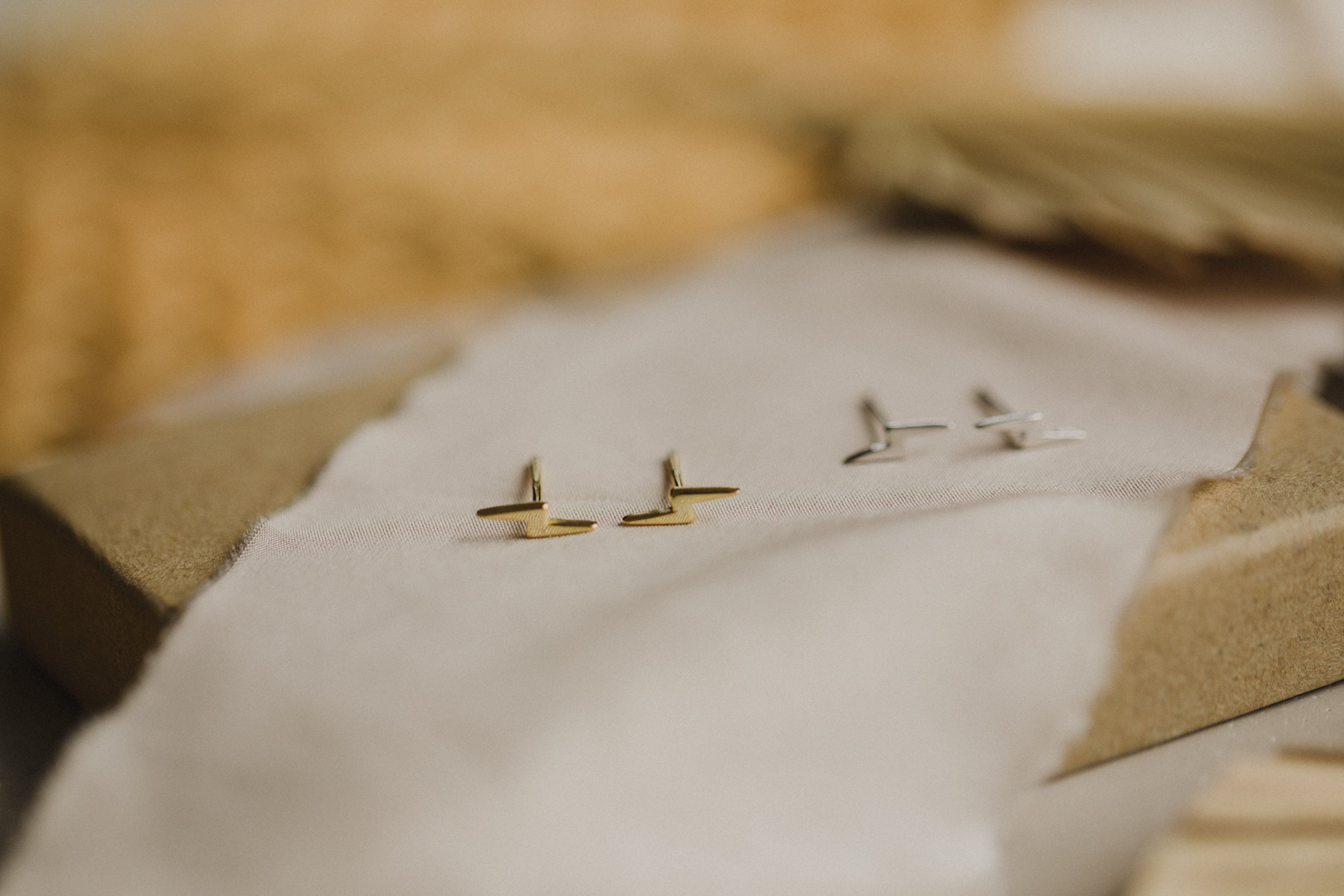 Stud earrings small lightning made of 925 Sterling silver