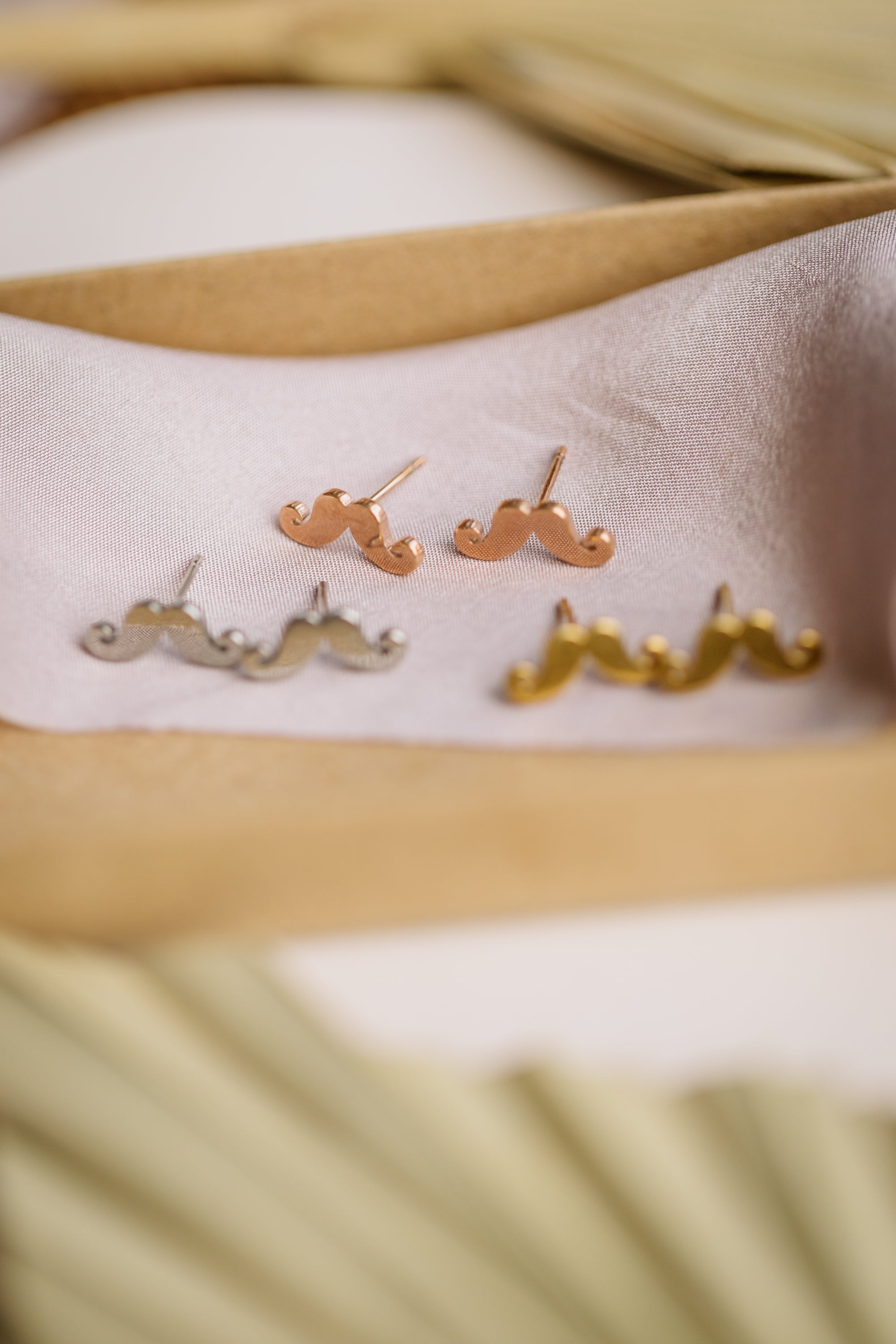 mustache earrings