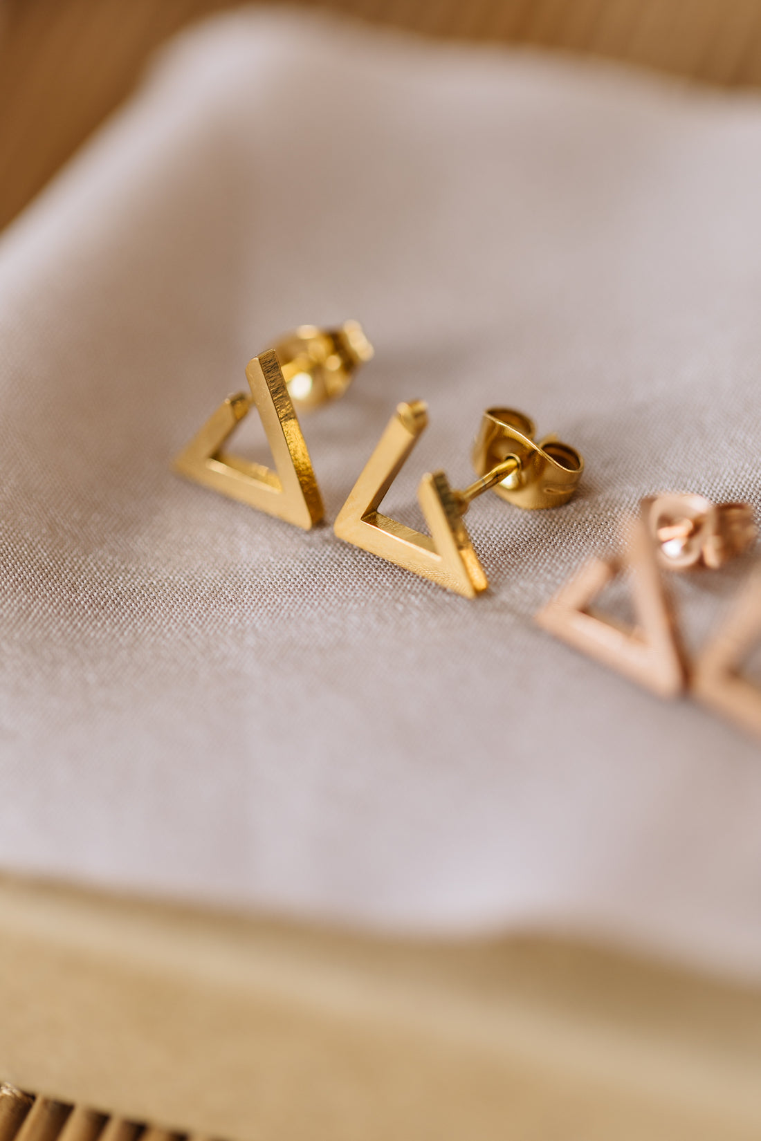 triangle stud earrings