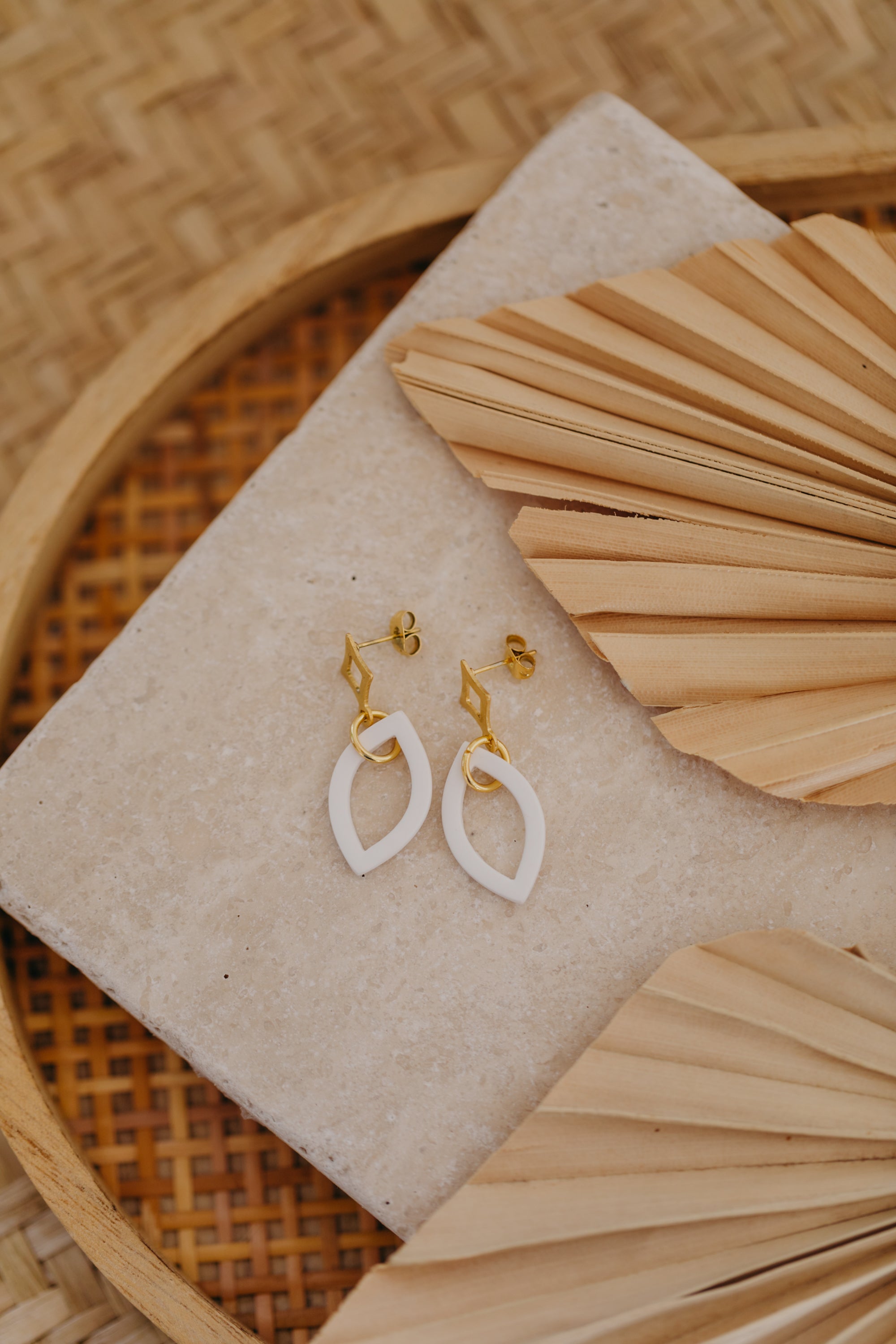 Polymer Clay Earring in Eucalyptus Green