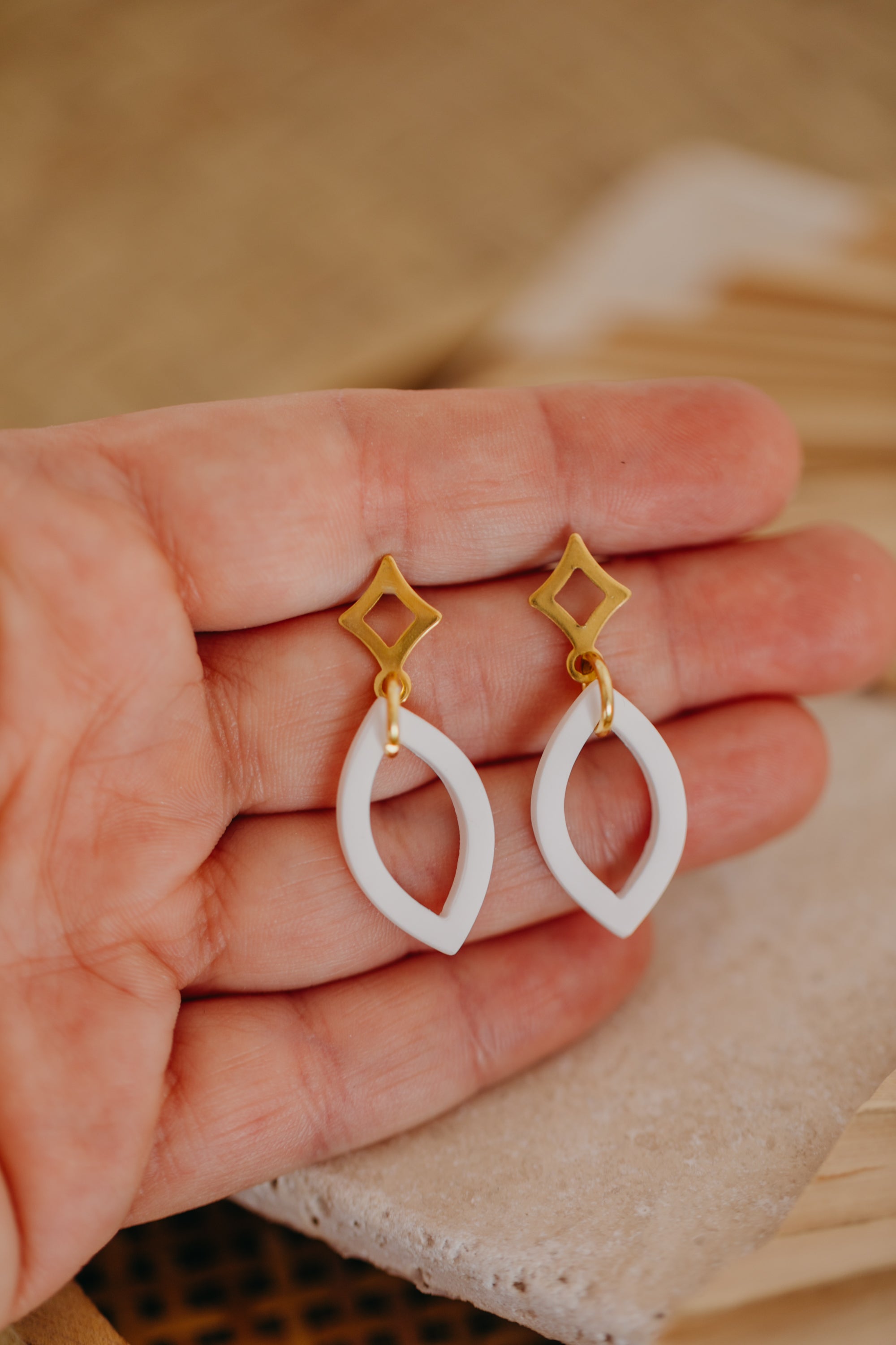 Polymer Clay Earring in Eucalyptus Green