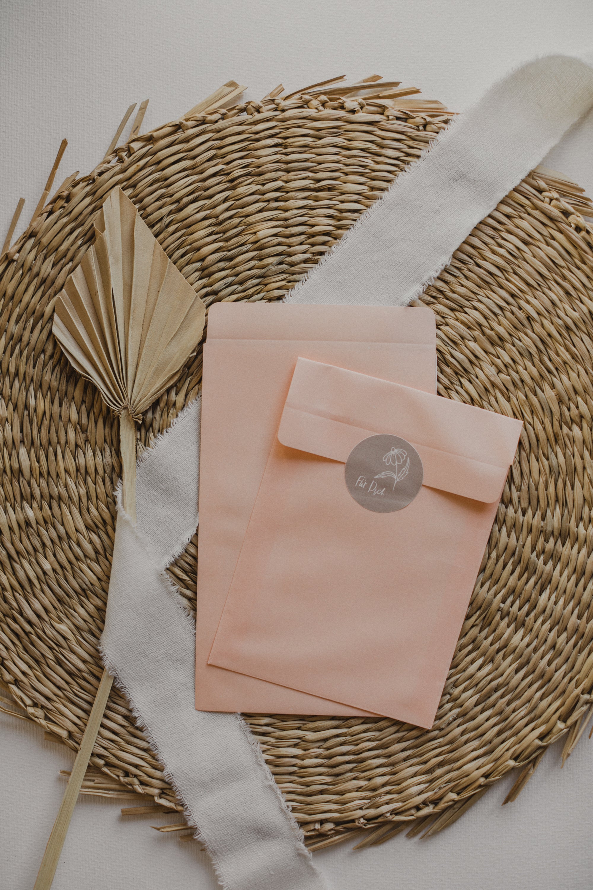 einfarbige Papiertüte in Apricot, 10 Stück im Set