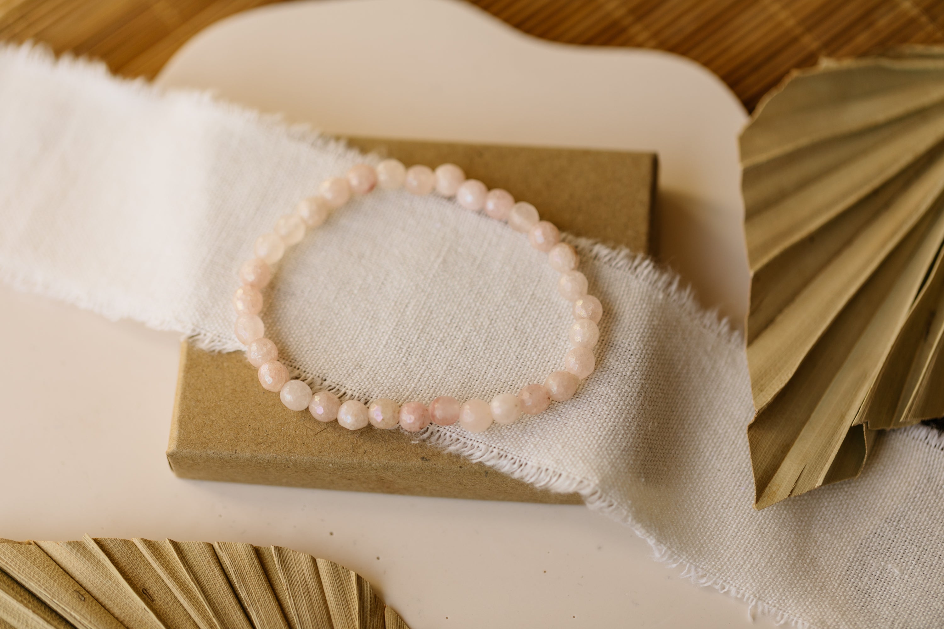 Armband mit rosa Achat Edelstein Perlen