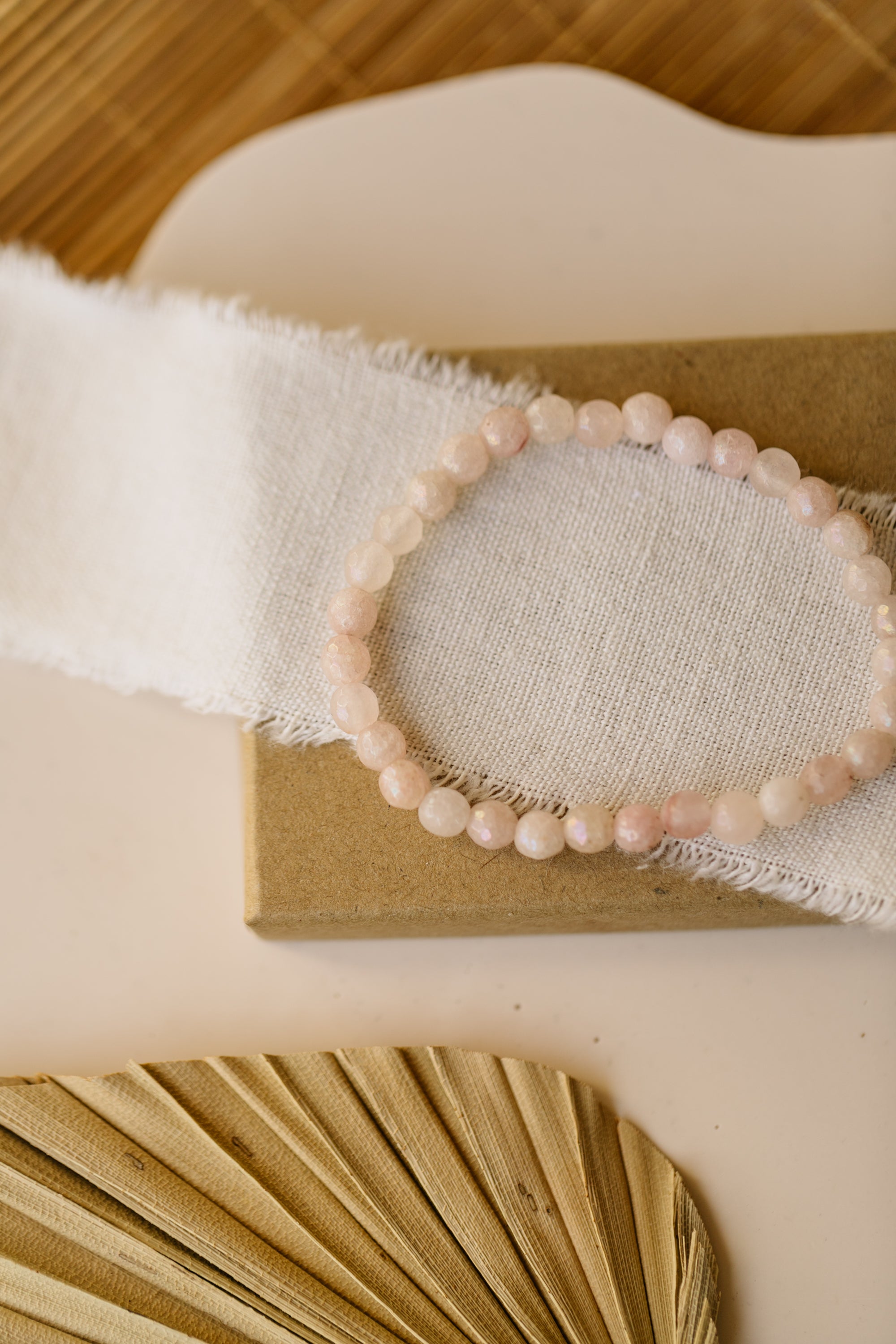 Armband mit rosa Achat Edelstein Perlen