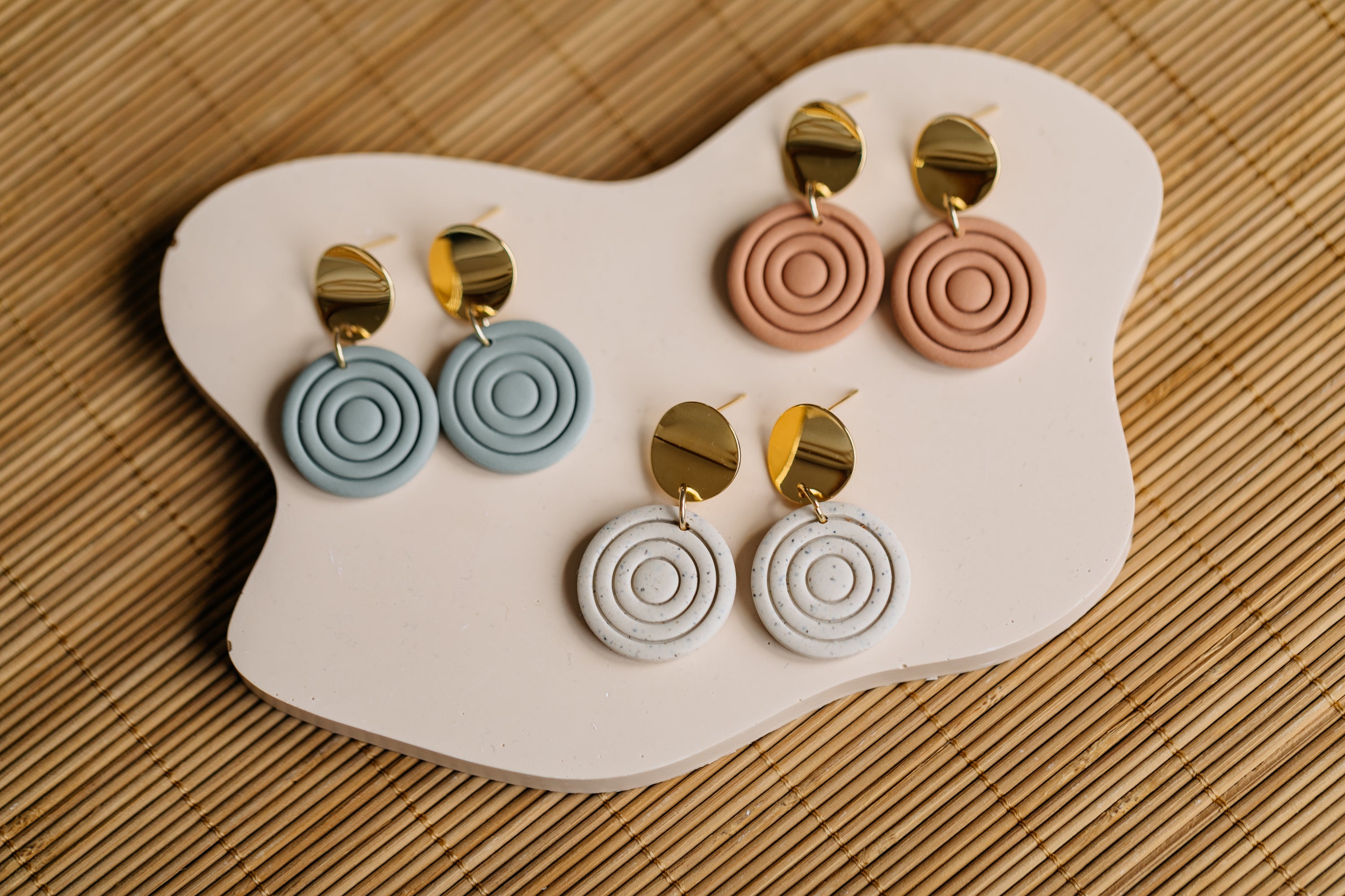 PAULA - small diamond earrings made of polymer clay