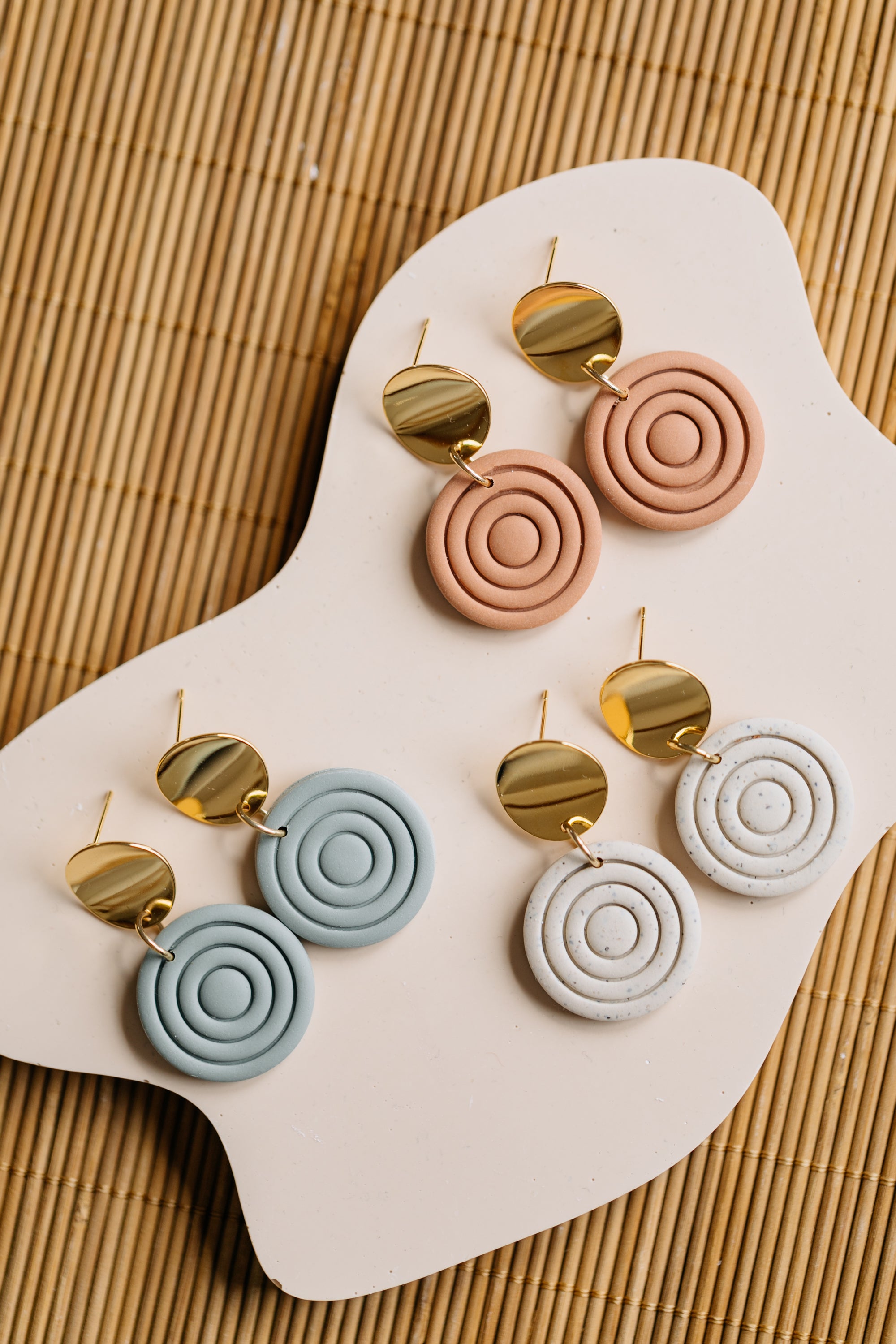 PAULA - small diamond earrings made of polymer clay