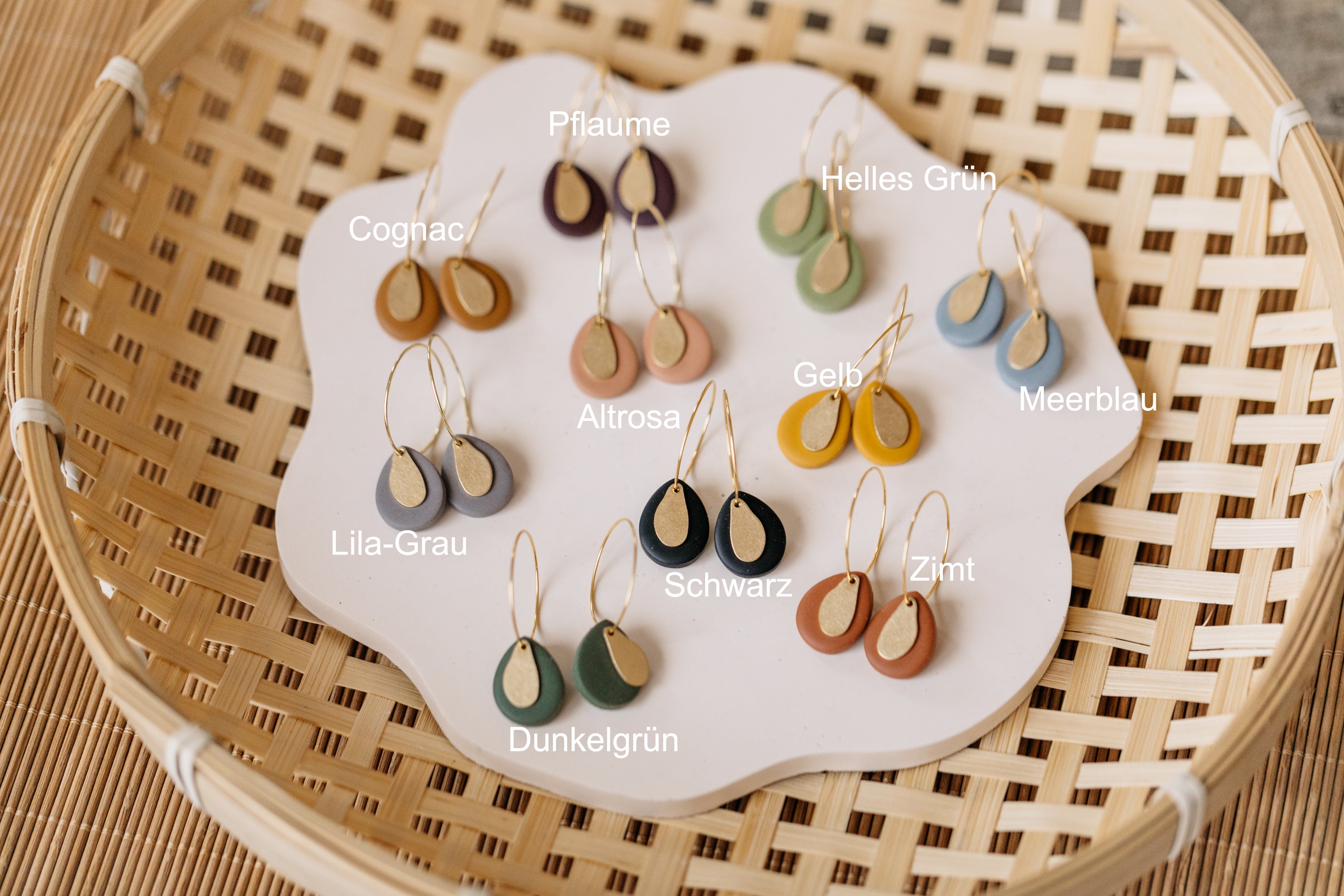 MORA - Tropfen Ohrringe aus Polymer Ton