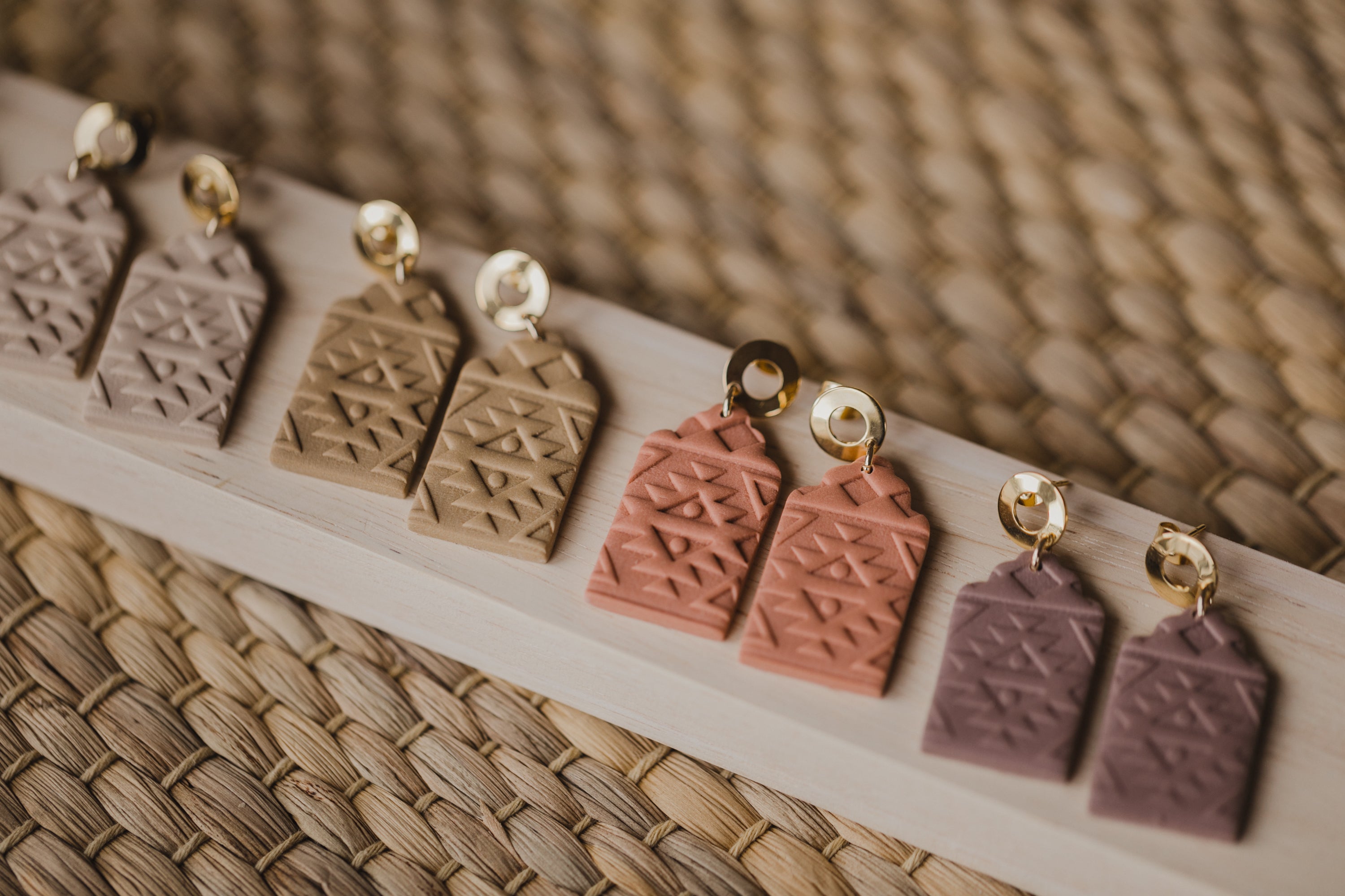 DINAH - gemusterte Bogen Ohrringe aus Polymer Ton - Marokko Kollektion