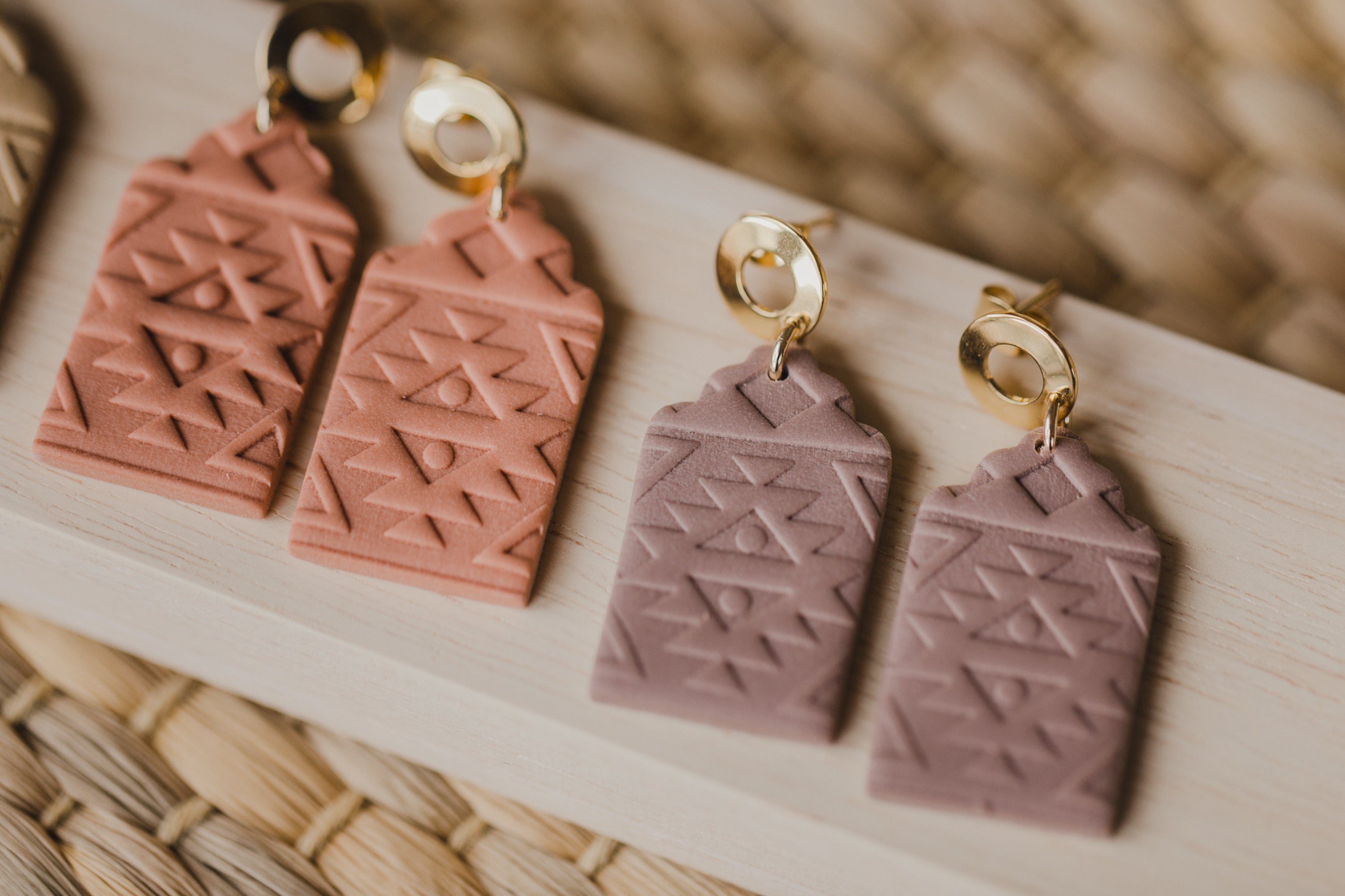 DINAH - gemusterte Bogen Ohrringe aus Polymer Ton - Marokko Kollektion