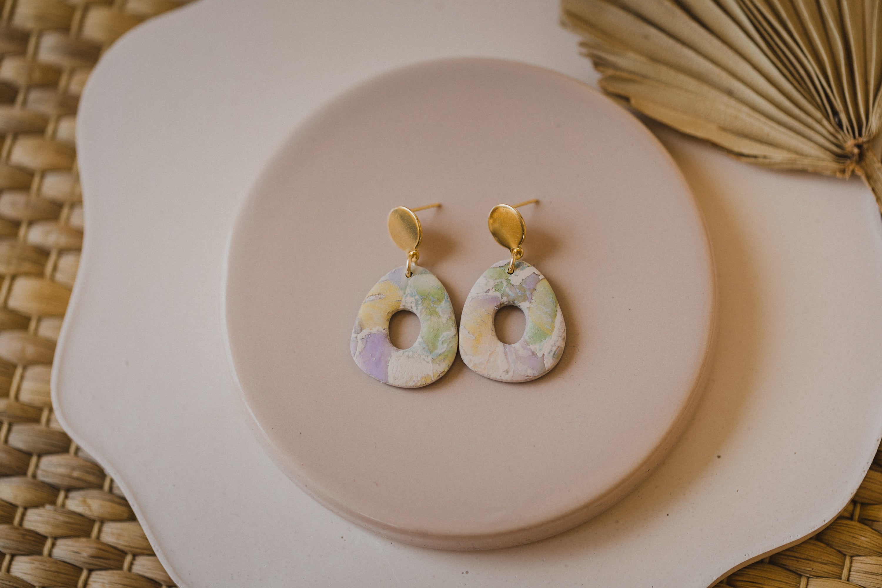 handbemalte Ohrringe aus Polymer Ton