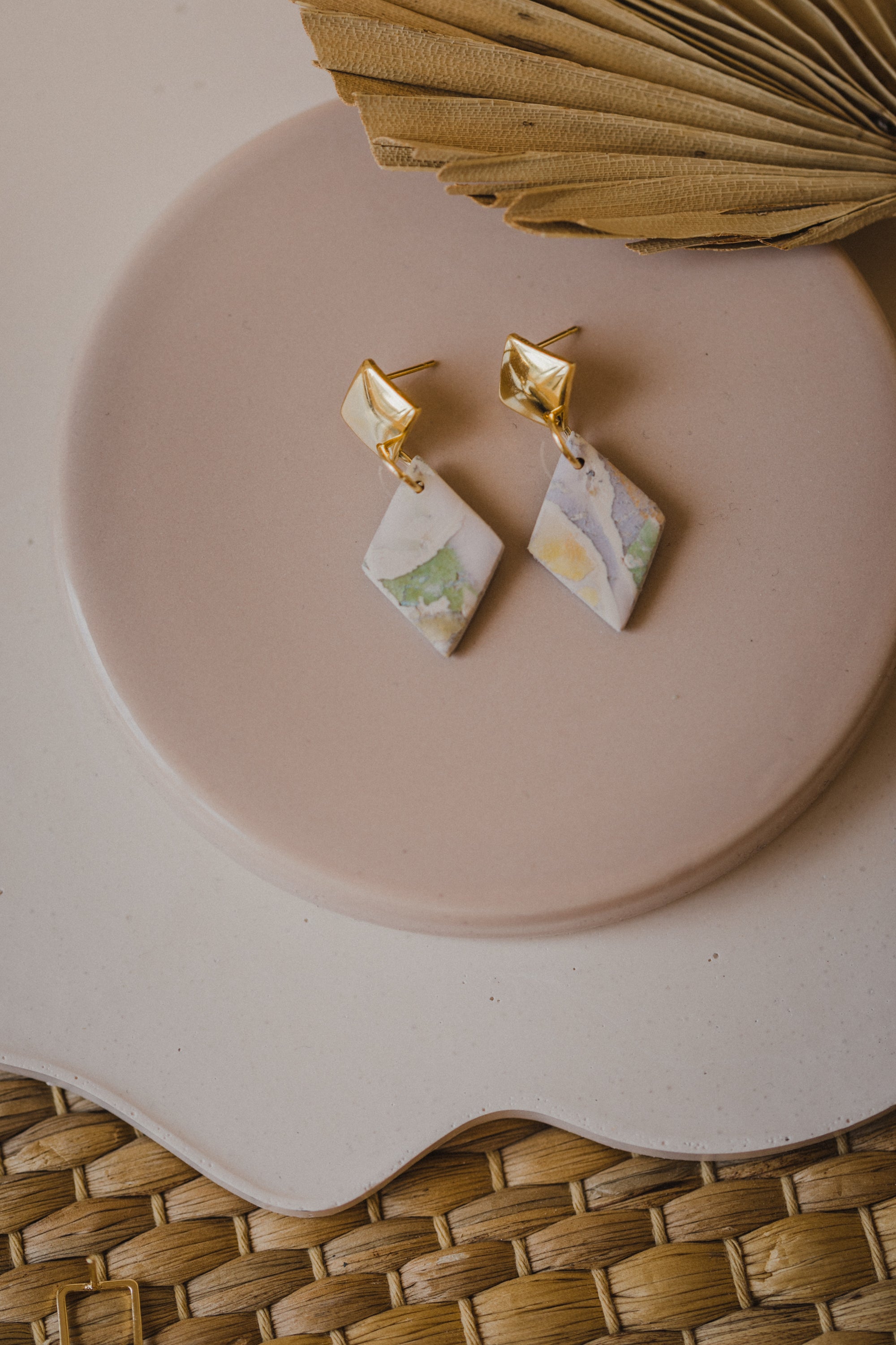 handbemalte Ohrringe aus Polymer Ton