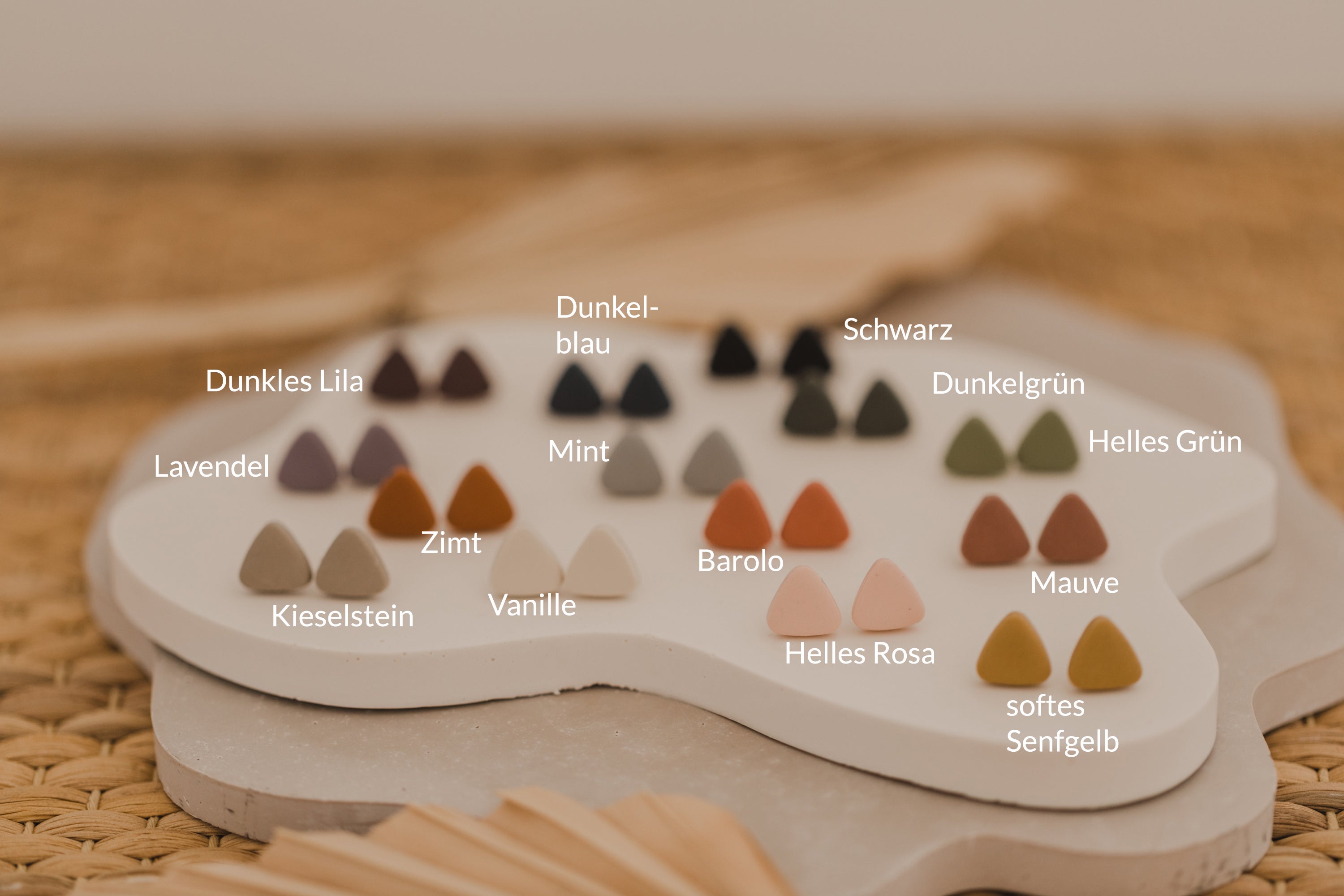 CARA - small triangular earrings made of polymer clay